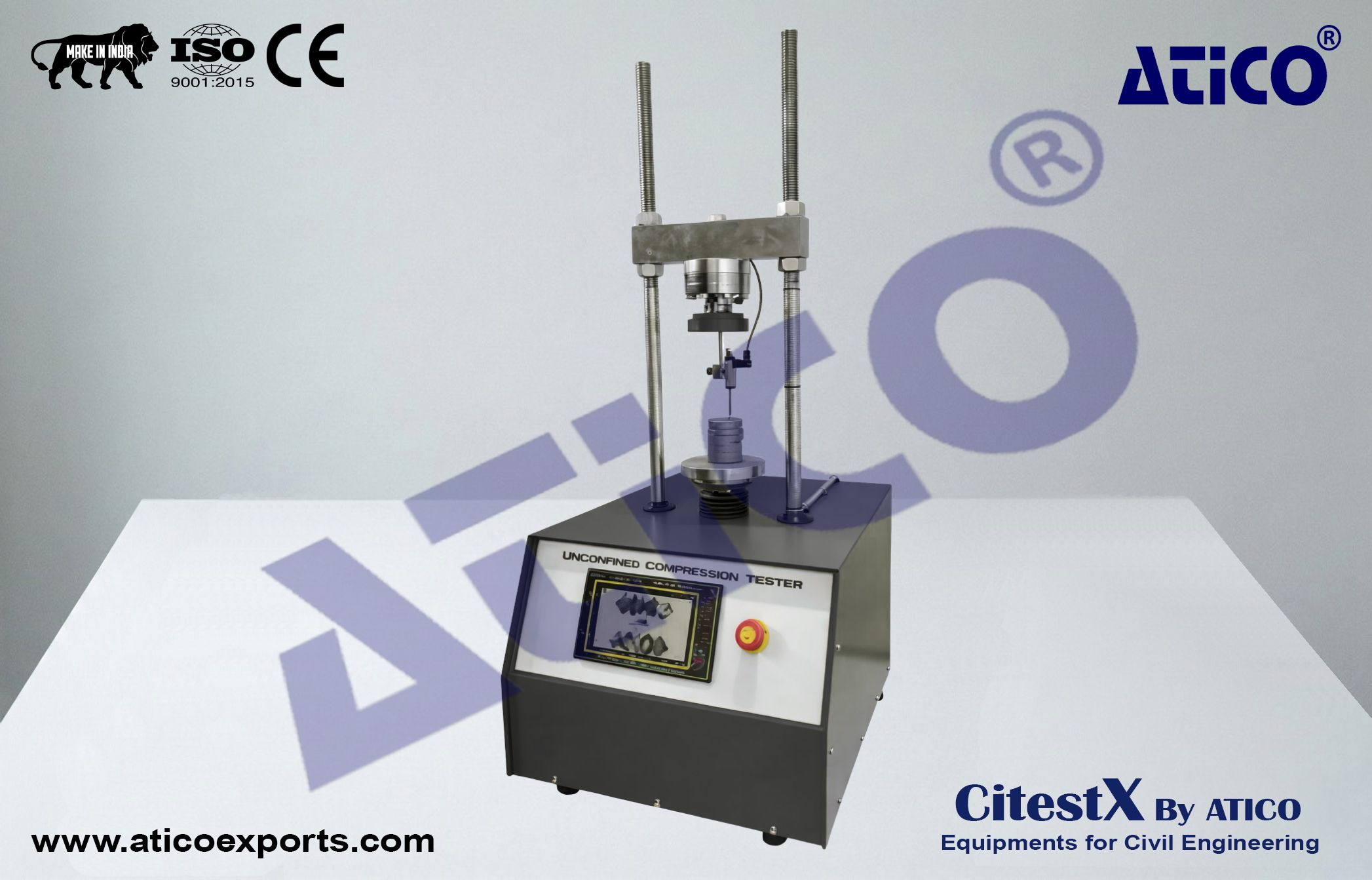 Uniaxial Unconfined Compressive Testing Machine (Touch Screen)