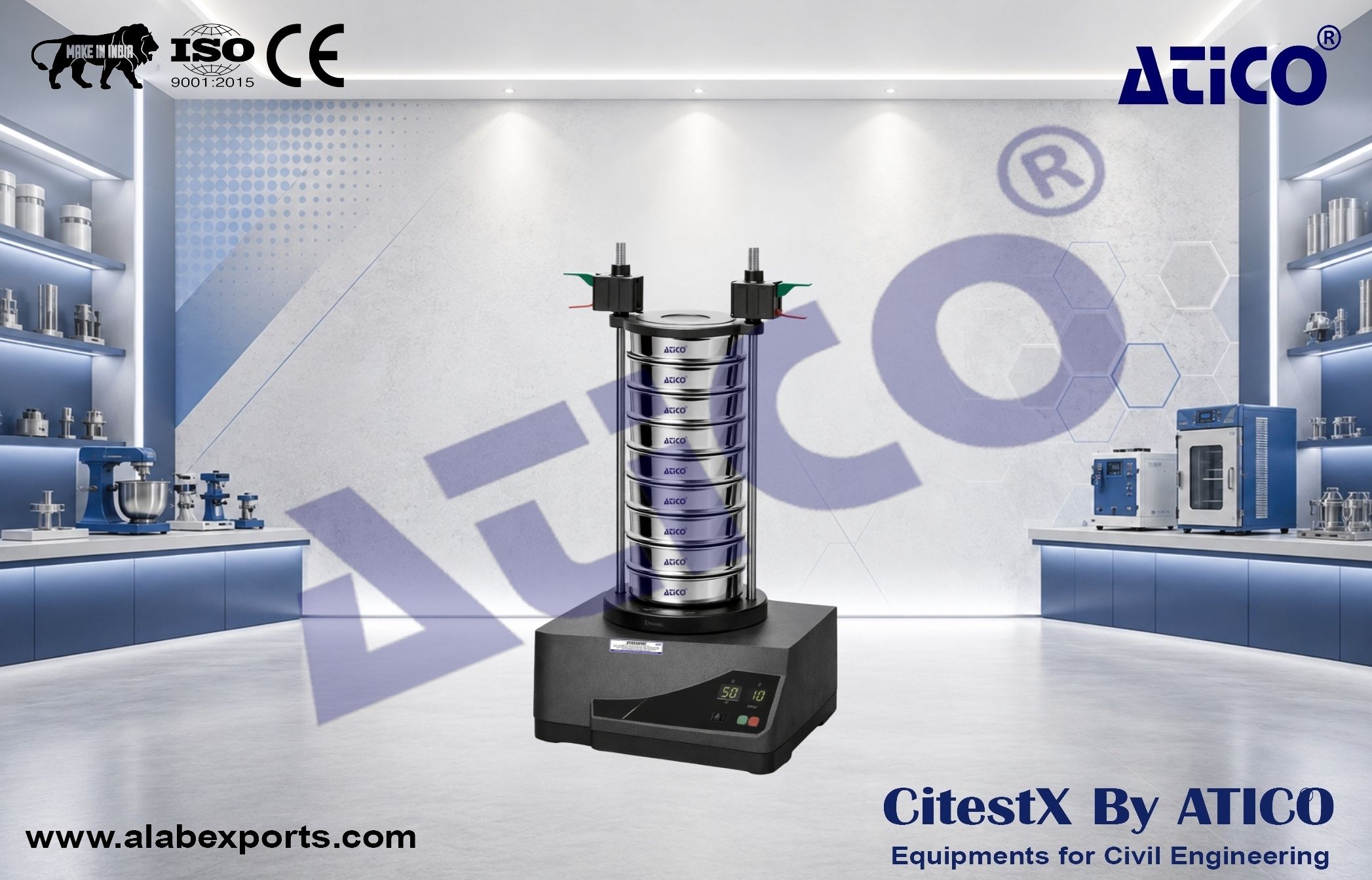 Vibratory Sieve Shaker (Max. height of sieve stack - 620 mm - Control )