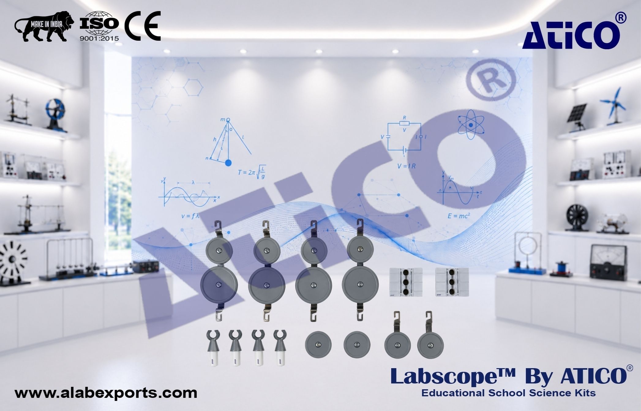 Class Science Kit set Mechanics Science Kit Set of Pulleys for Lab Use in Schools & Colleges ATICO Export