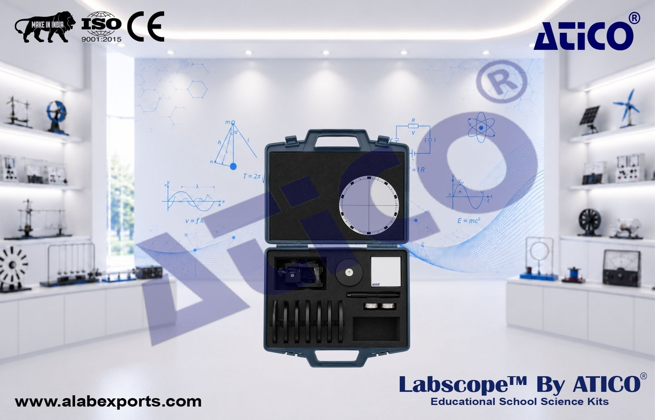 Physics Demonstration kit Optics for the steel board for Lab Use in Schools & Colleges ATICO Export