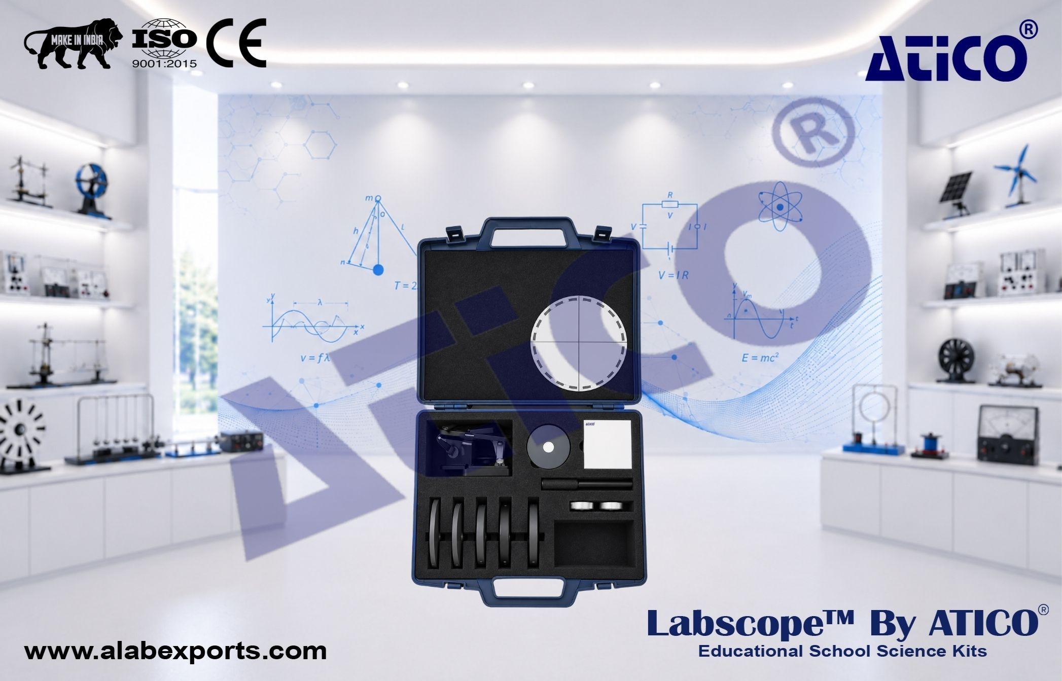 Physics Optics Demonstration kit Optics for the steel board for Lab Use in Schools & Colleges ATICO Export