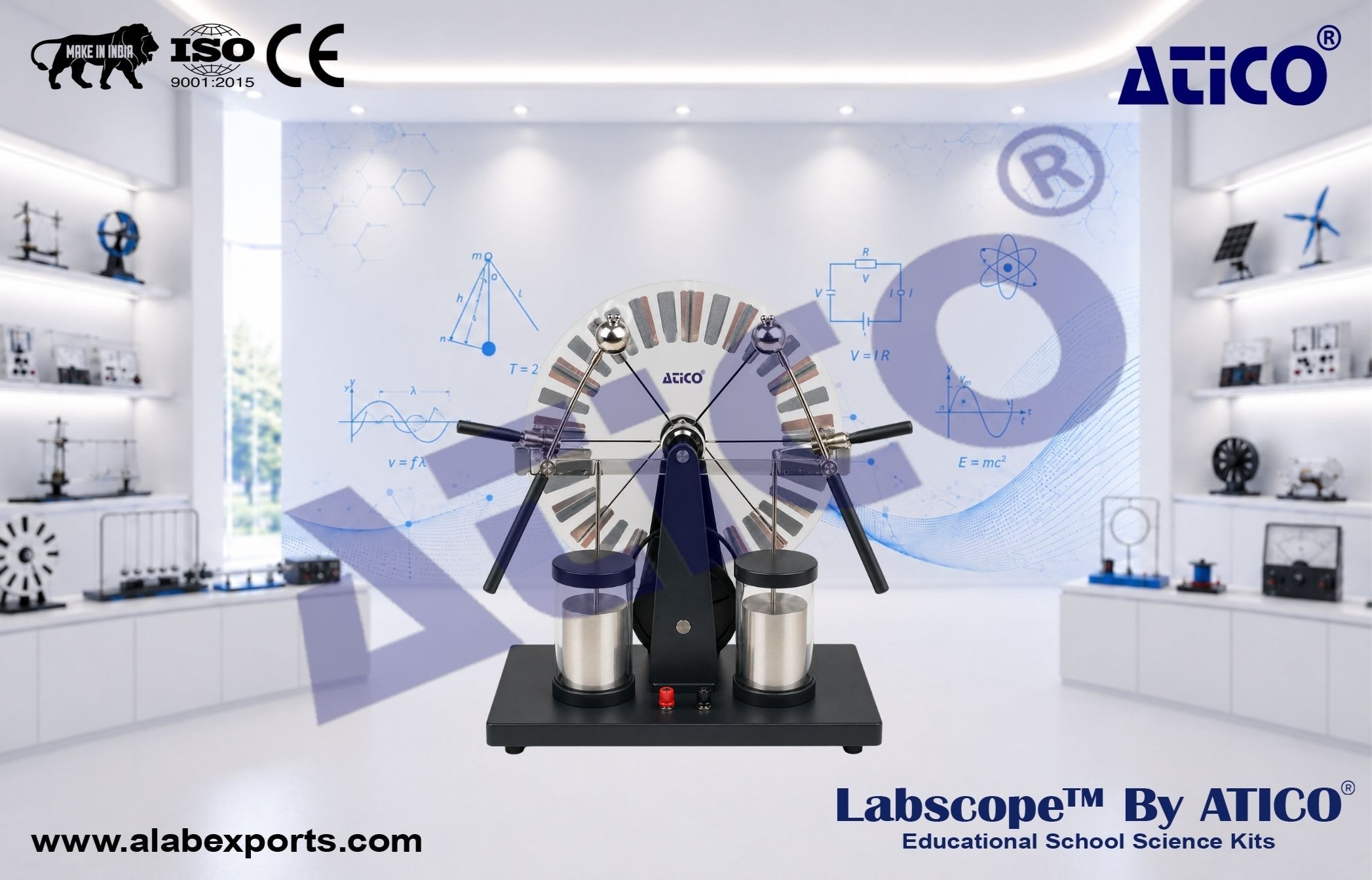 Physics Electricity High Power Wimshurst machinefor Lab Use in Schools & Colleges ATICO Export
