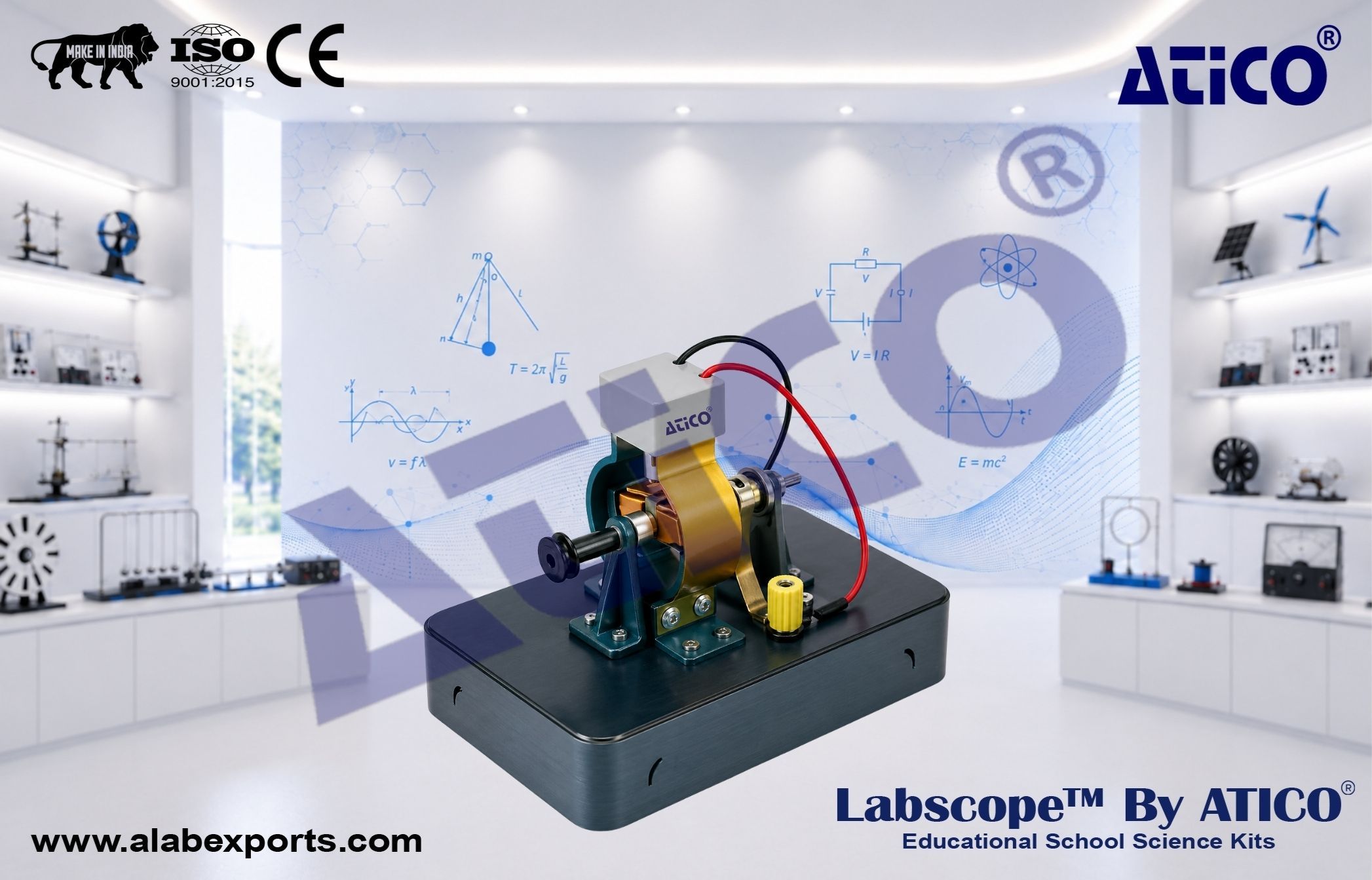 Physics Electricity Students kit Electro motor for Lab Use in Schools & Colleges ATICO Export