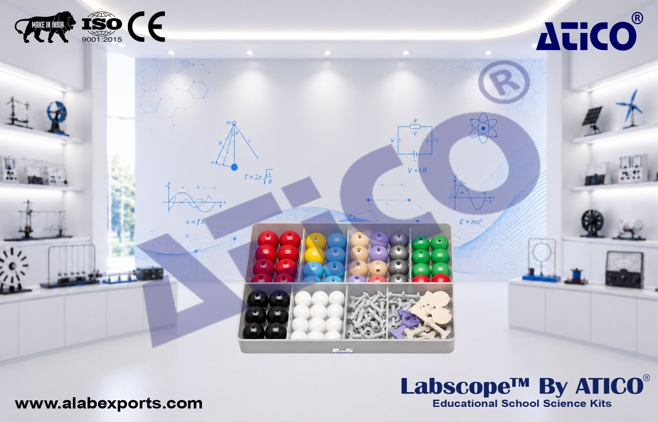 Molecule building set for students inorganic organic Chemistry Lab Kits for Schools and Colleges ATICO Export