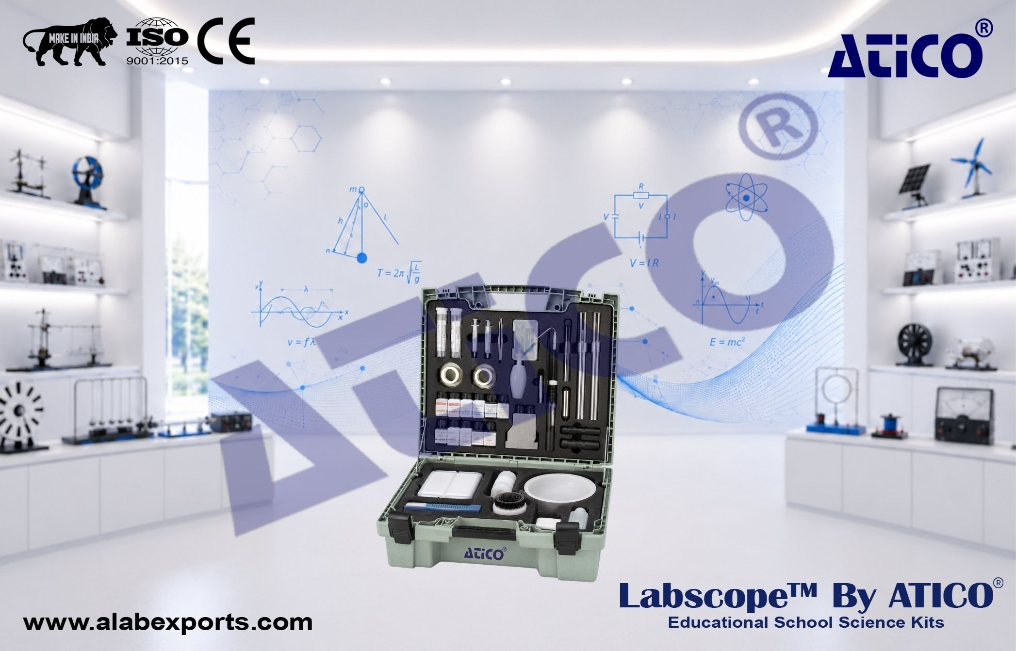 Reagent case for soil analysis Chemistry Lab Kits for Schools and Colleges ATICO Export