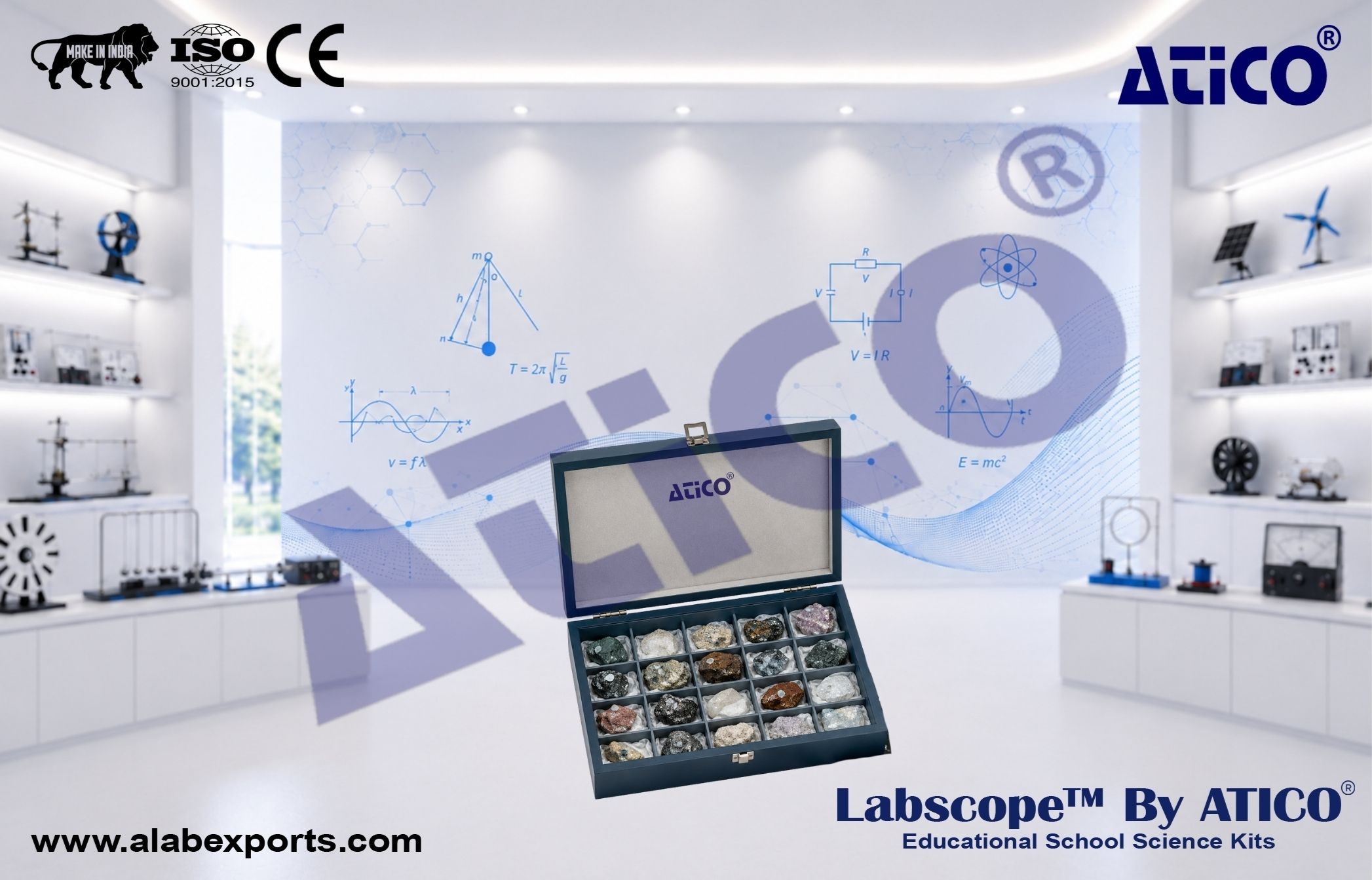 Rock collection basic collection Chemistry Lab Kits for Schools and Colleges ATICO Export