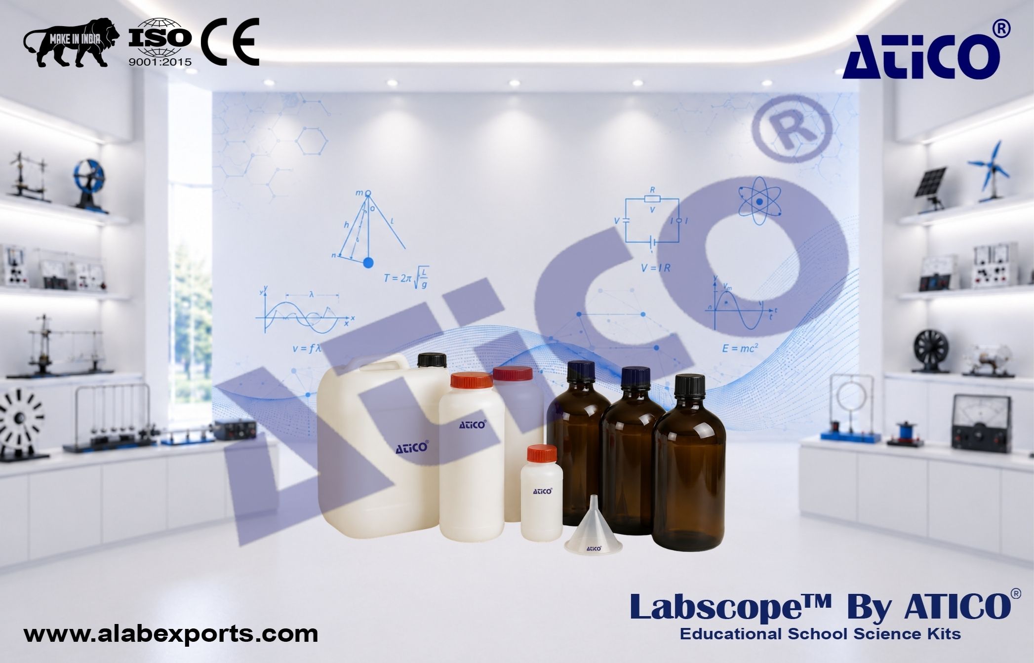 Chemical waste disposal set empty Chemistry Lab Kits for Schools and Colleges ATICO Export