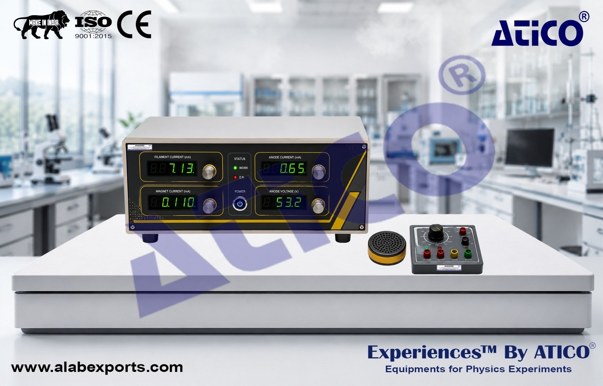 Apparatus of Work Function & Specific Charge of Electron for Electromagnetism Physics Lab