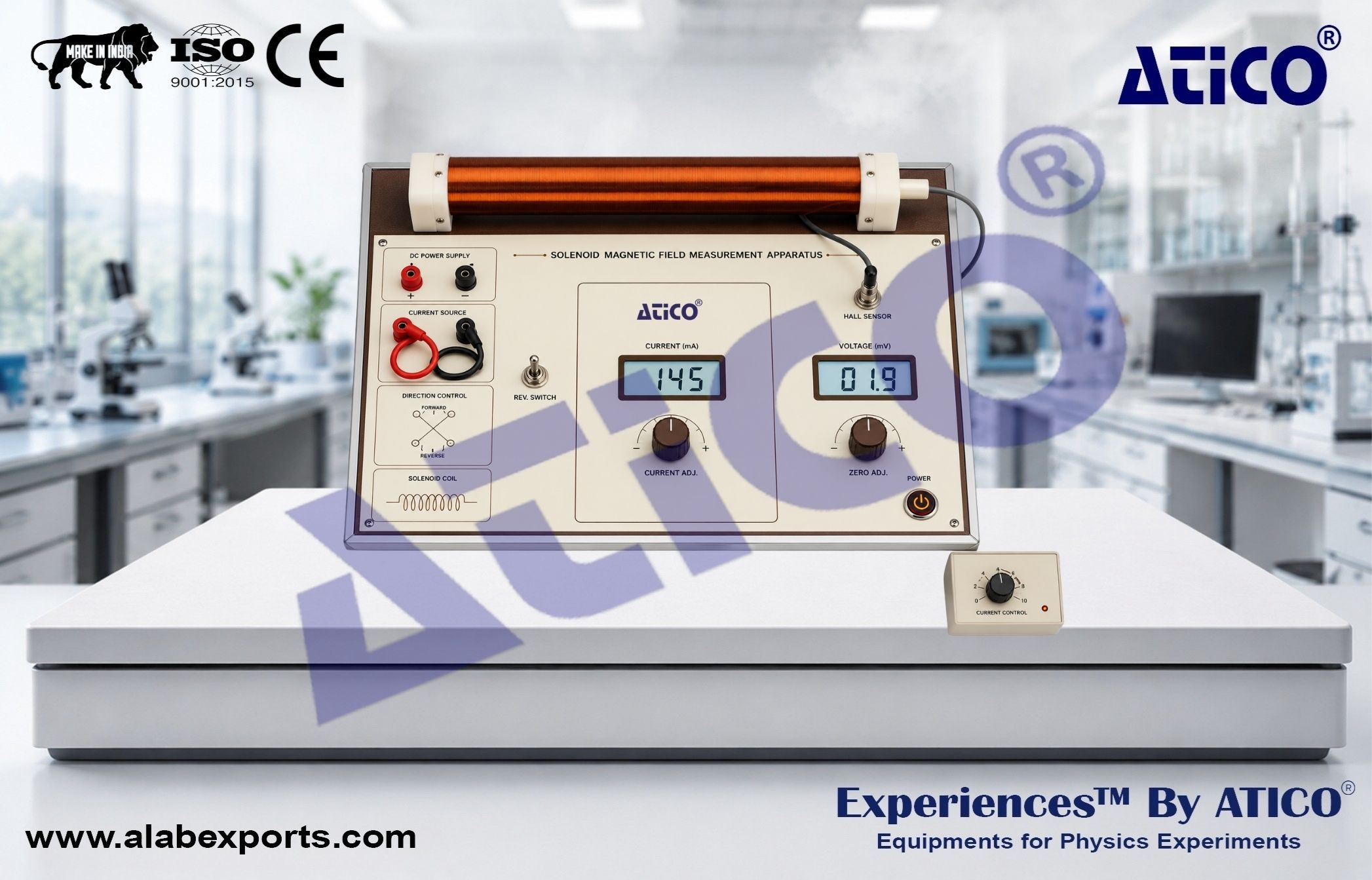 Solenoid Magnetic Field Measurement Apparatus for Electromagnetism Physics Lab