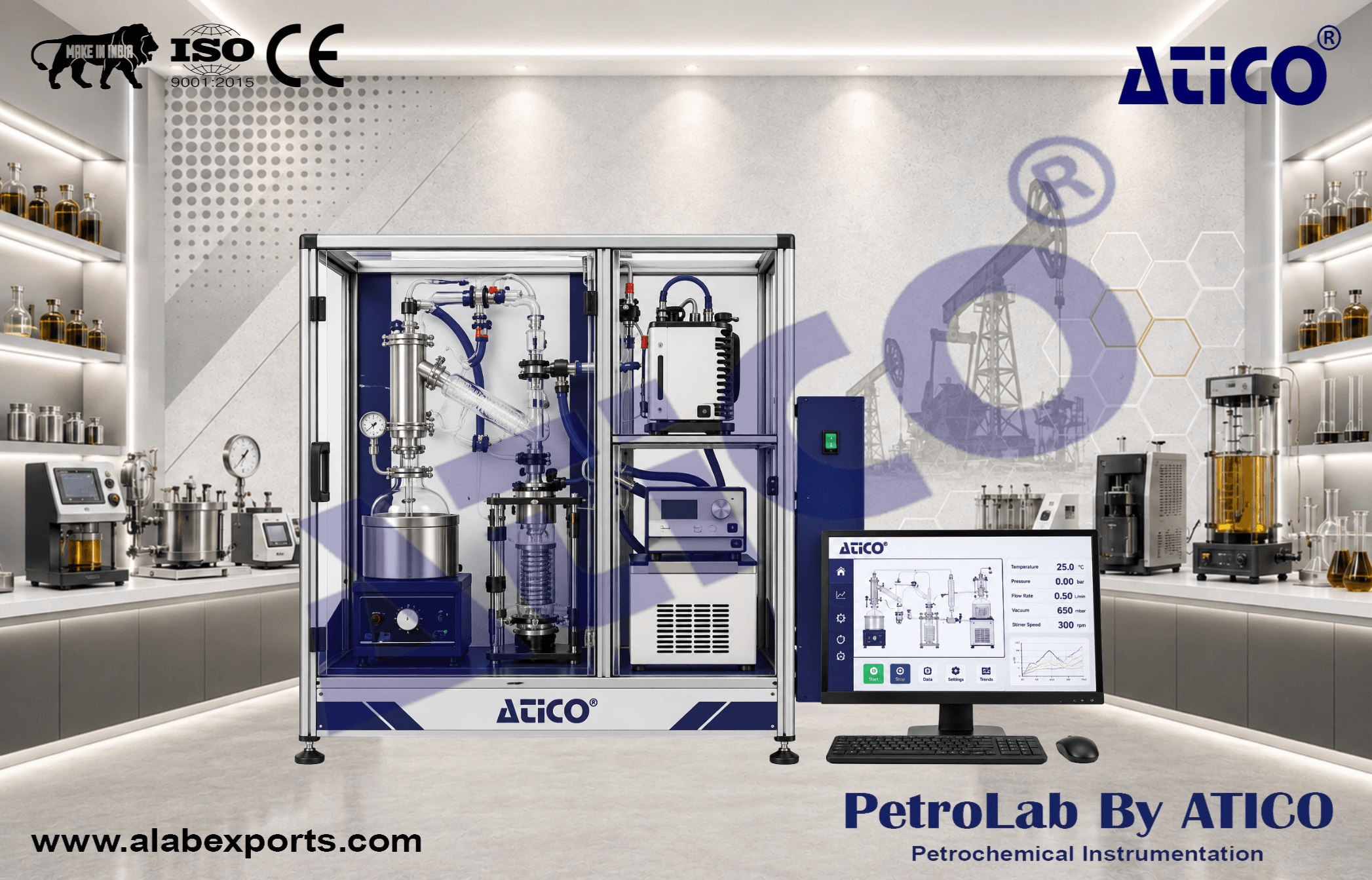 Automatic Vacuum Distillation System for Oil Fuel and Petroleum Testing Instruments