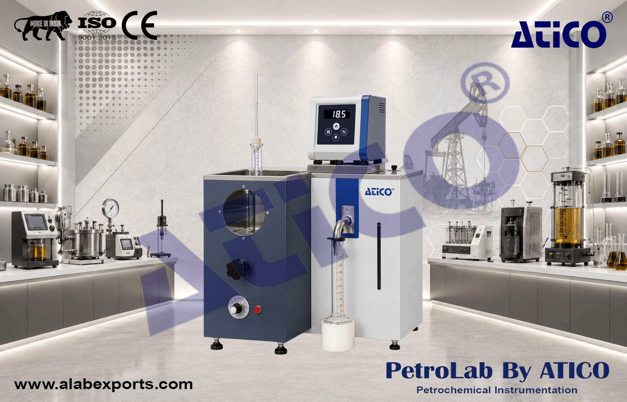 Atmospheric distillation of petroleum products - semi-automatic ASTM D1078 , ASTM D850 and ASTM D86 for petroleum, petrochemicals, pharmaceuticals, aerospace, cosmetics, food, etc.