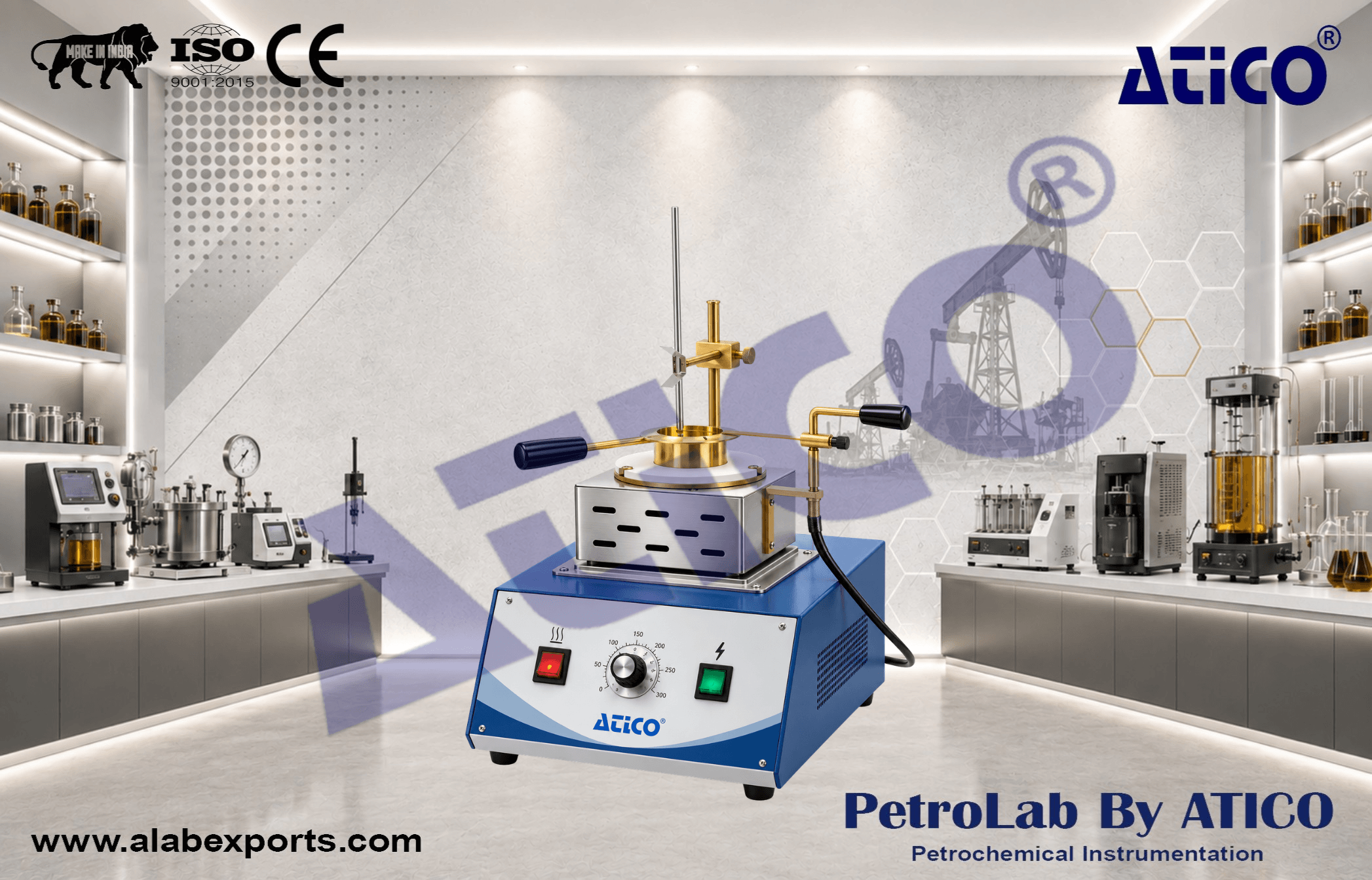 Open-cut automatic flash and fire point - Cleveland ASTM D8254 and ASTM D92 for petroleum, petrochemicals, pharmaceuticals, aerospace, cosmetics, food, etc.