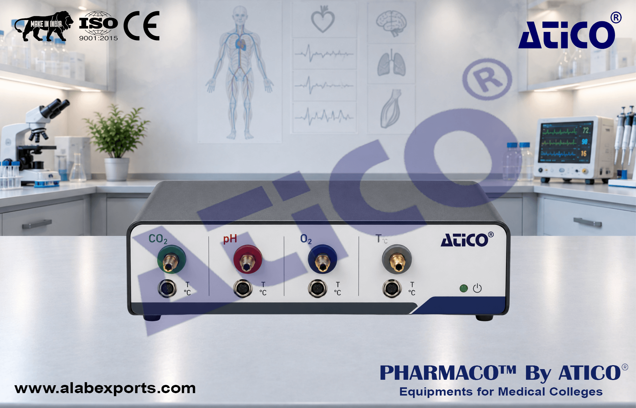 Fiber Optic Perfusion Solution Monitoring Physiology Lab Equipments