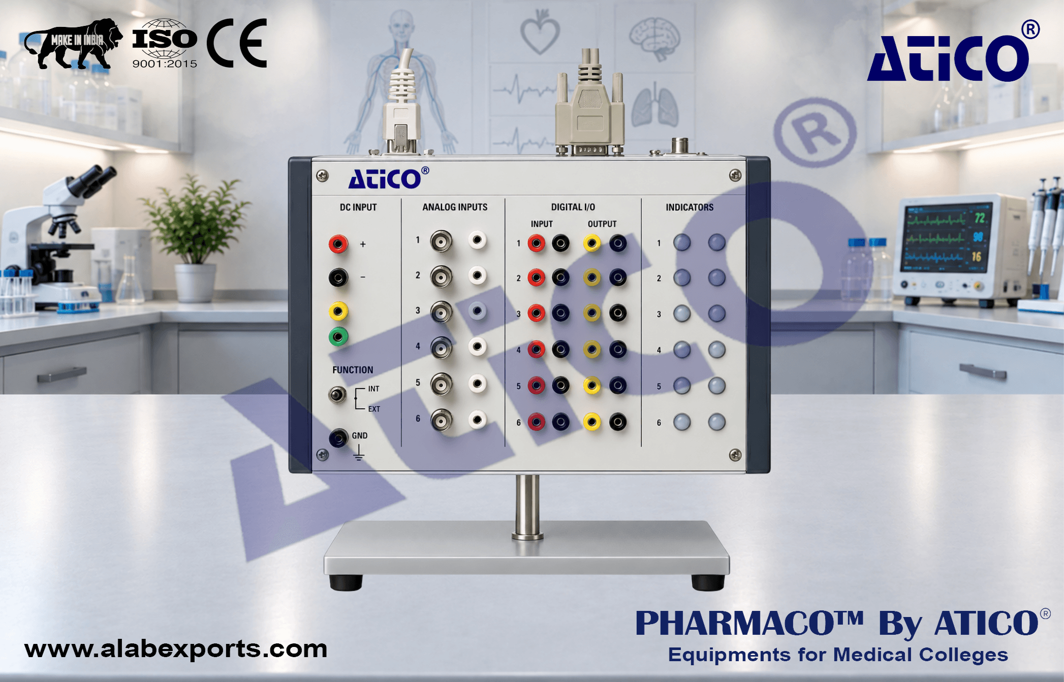 Input Boxes for MultiECG and MultiMAP Measurements for Physiology Lab