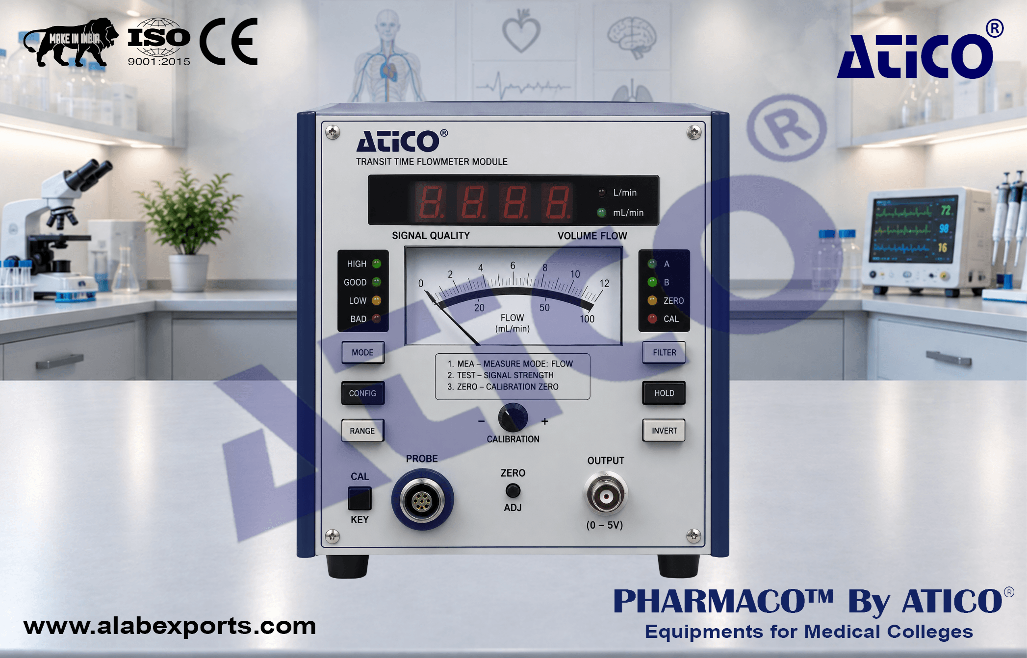 Transit Time Flowmeter Module for Physiology Lab