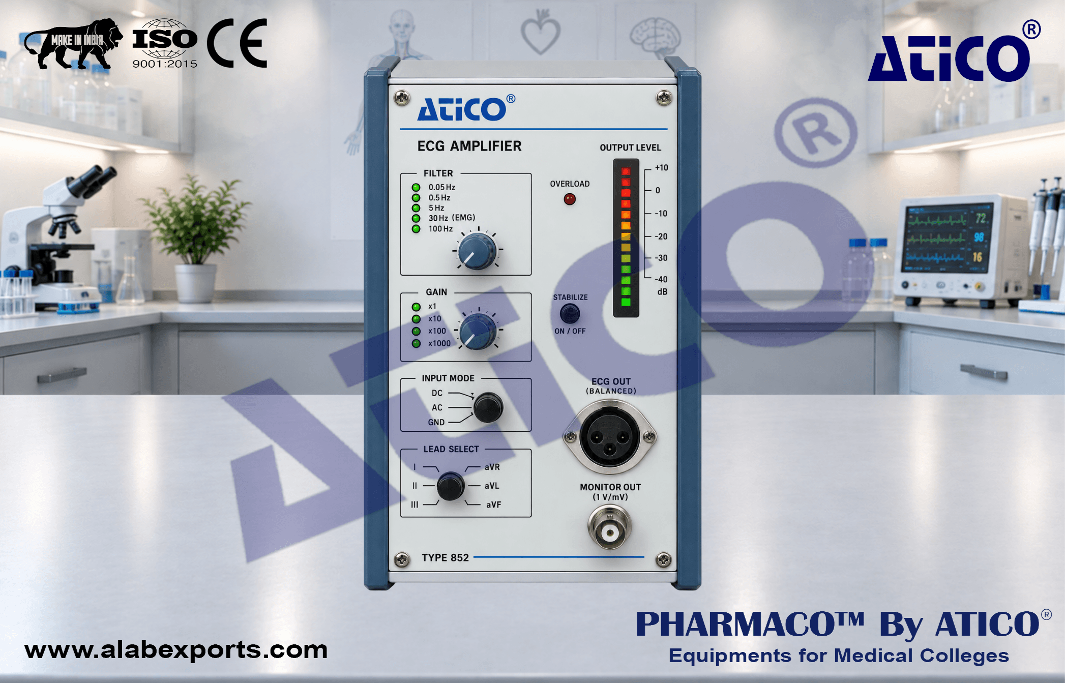 Electrocardiogram Amplifier Module for Physiology Lab