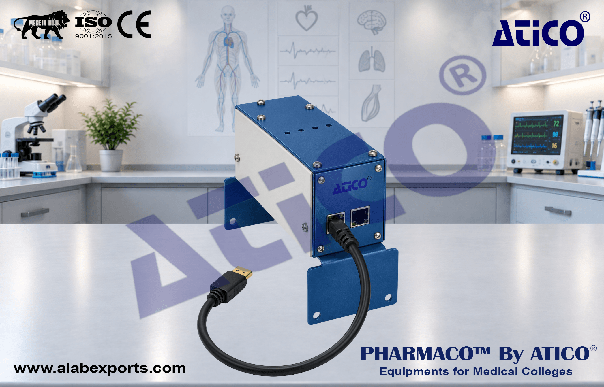 Rat Brake with Activity Counter Pass through for Physiological Research Instrumentation
