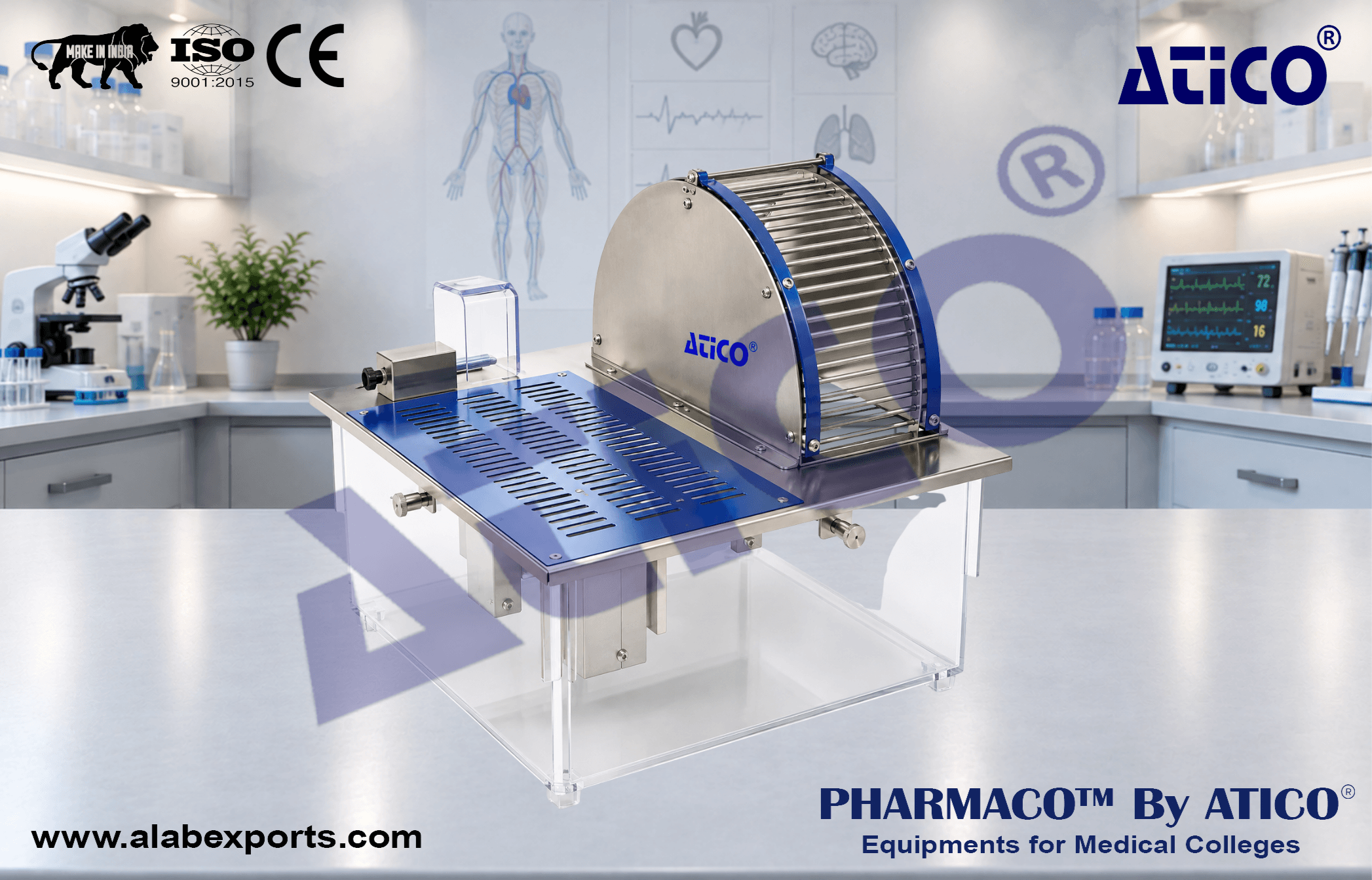 Rat Activity Wheel with Living Chamber for Physiological Research Instrumentation