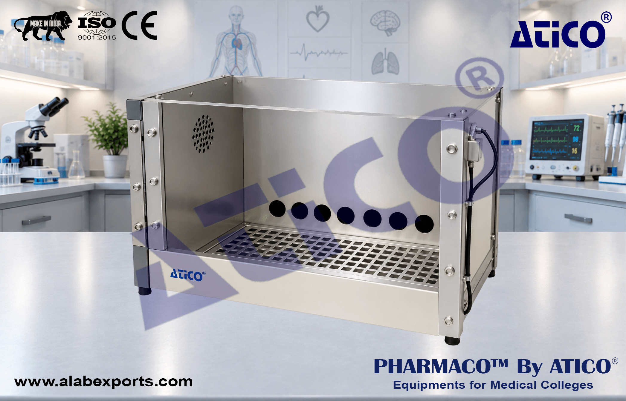 Standard Rat 5/9 Hole Test Chamber for Physiological Research Instrumentation