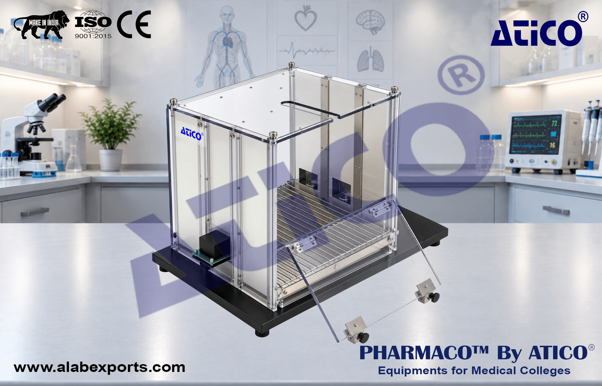 16U Rat Modular Operant Chamber with Grid Rod Floor for Physiological Research Instrumentation