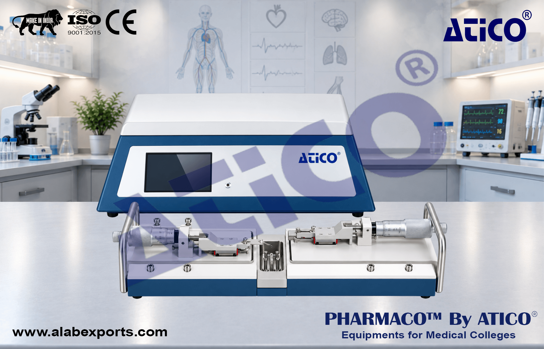 DualChannel Wire Myograph System For physiology Research Lab Equipment