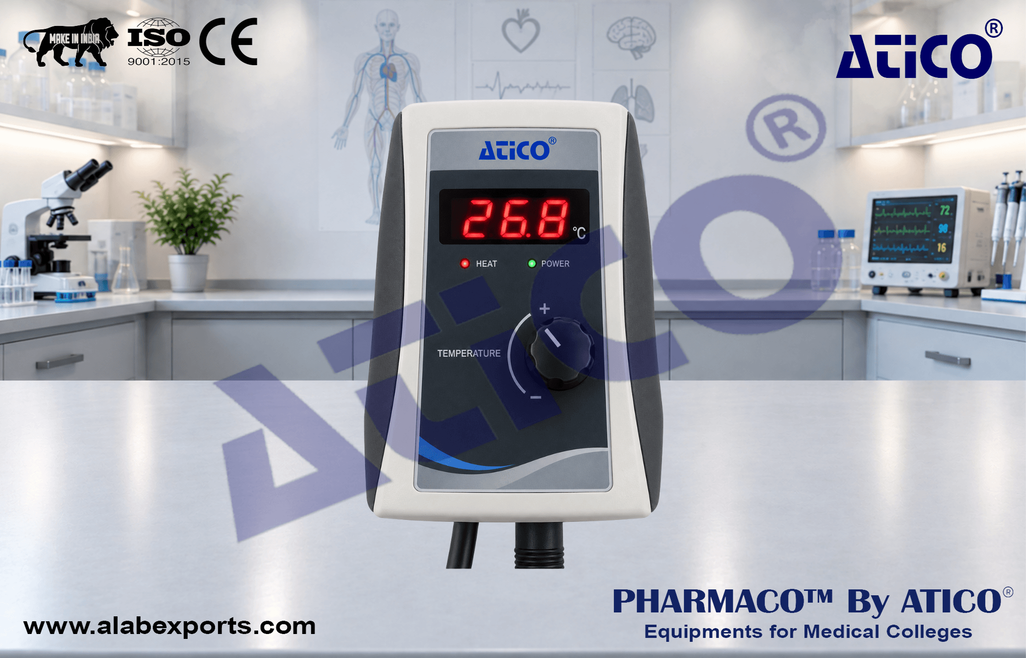 Heat Only Hand Held Temperature Controller For Pharmacology Research Lab Equipment