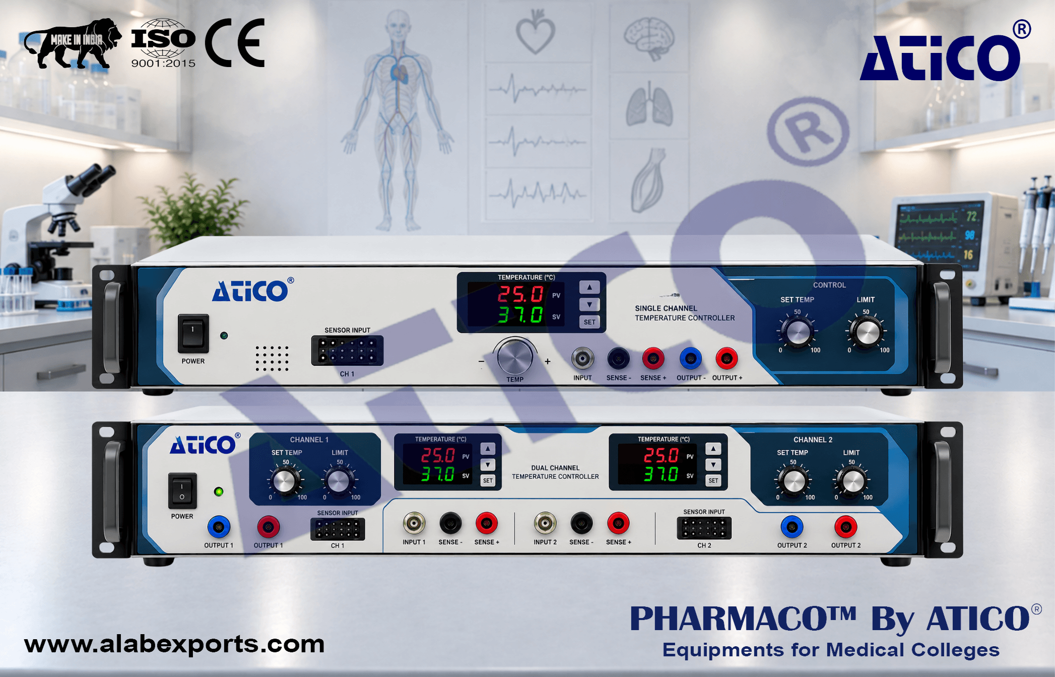 Analog Bipolar Temperature Controllers For Pharmacology Research Lab Equipment