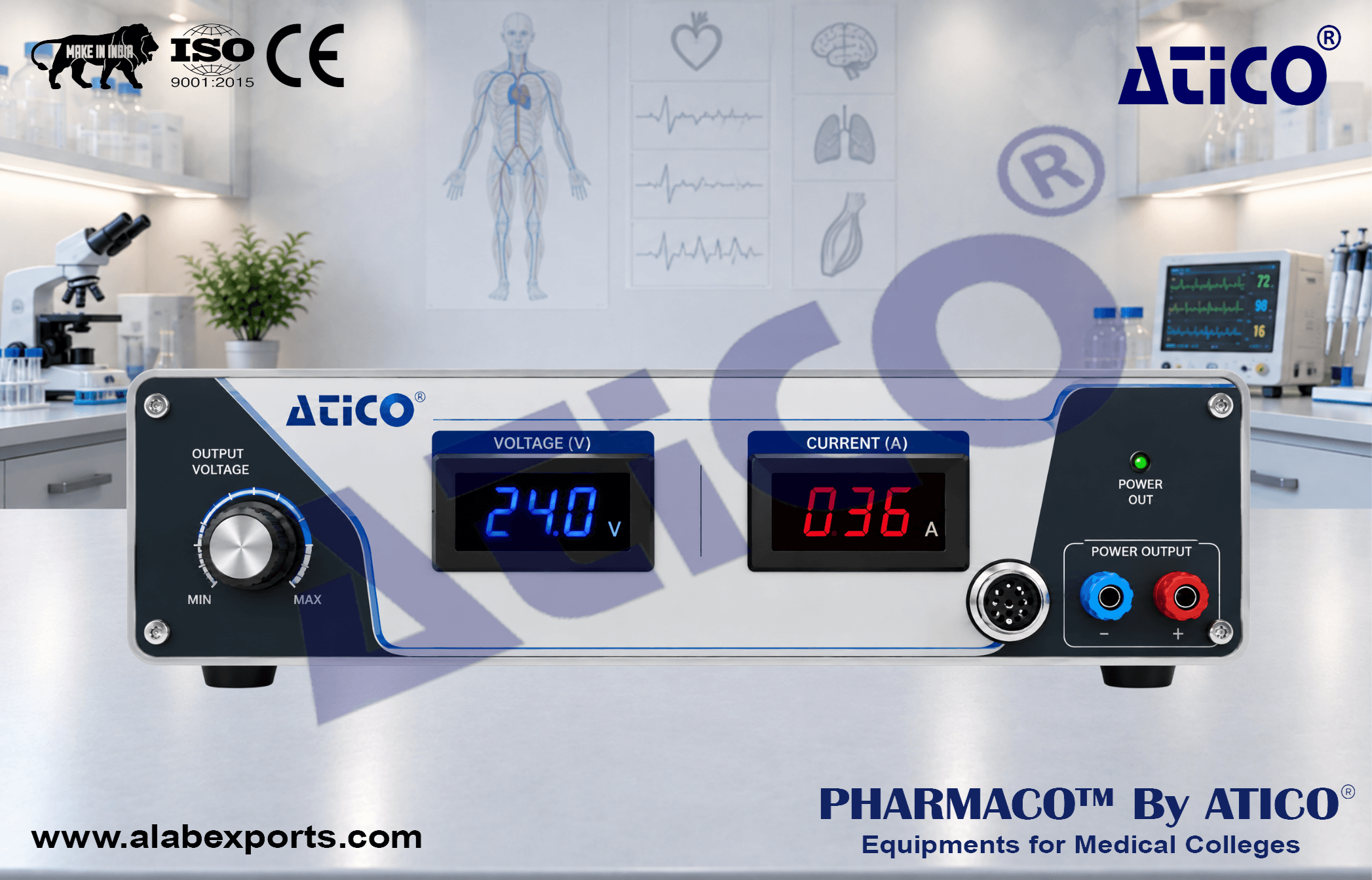 Desktop Power Supply for Heating Only For Pharmacology Research Lab Equipment