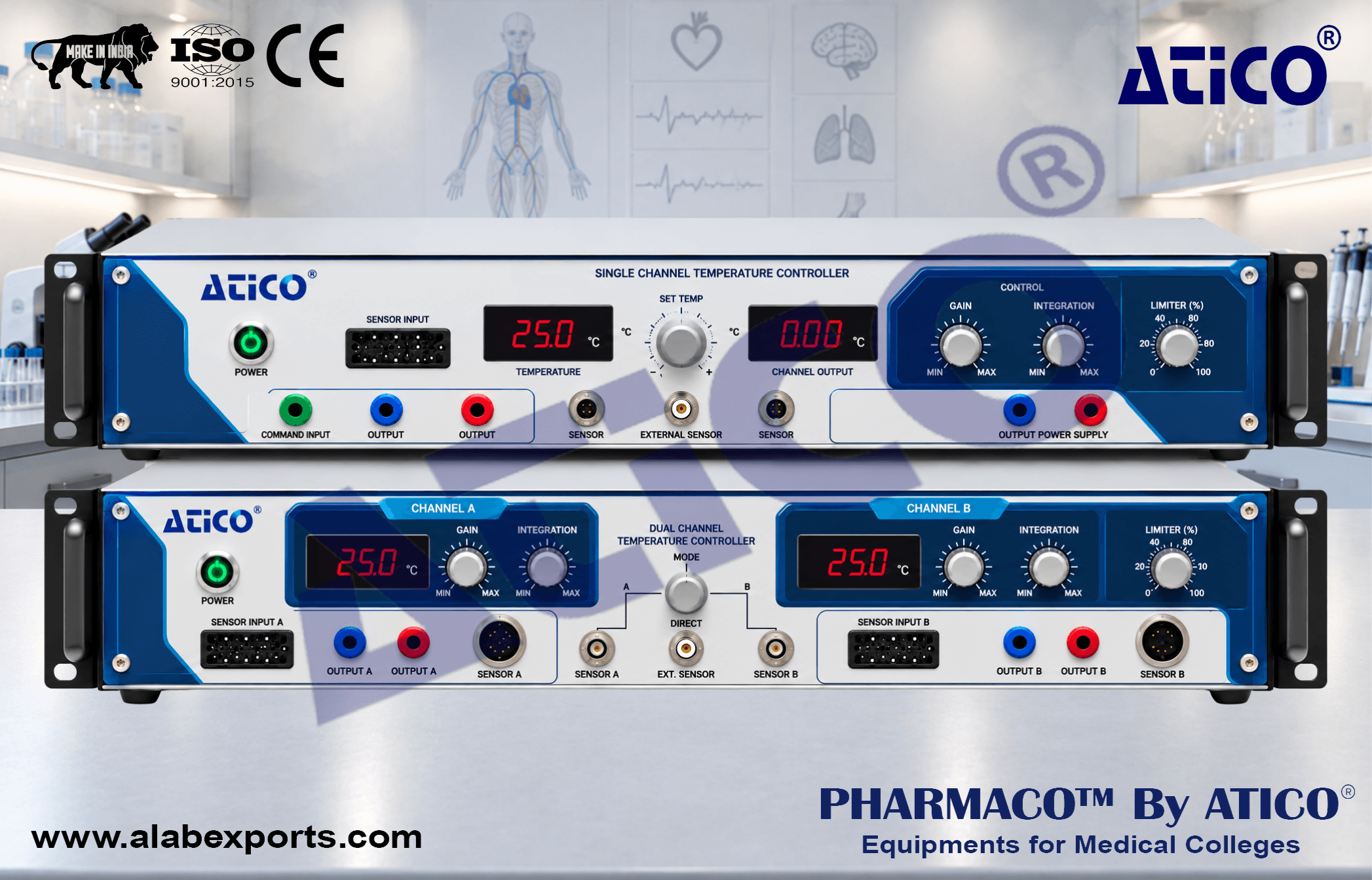Analog Heat Only Temperature Controllers For Pharmacology Research Lab Equipment