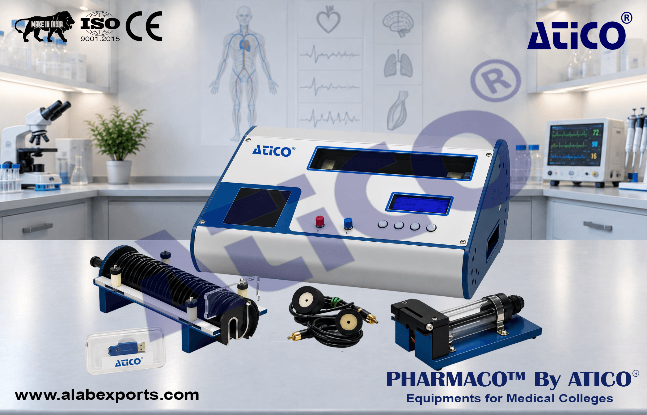 Blood Pressure Recorder NonInvasive For Pharmacology Research Lab Equipment