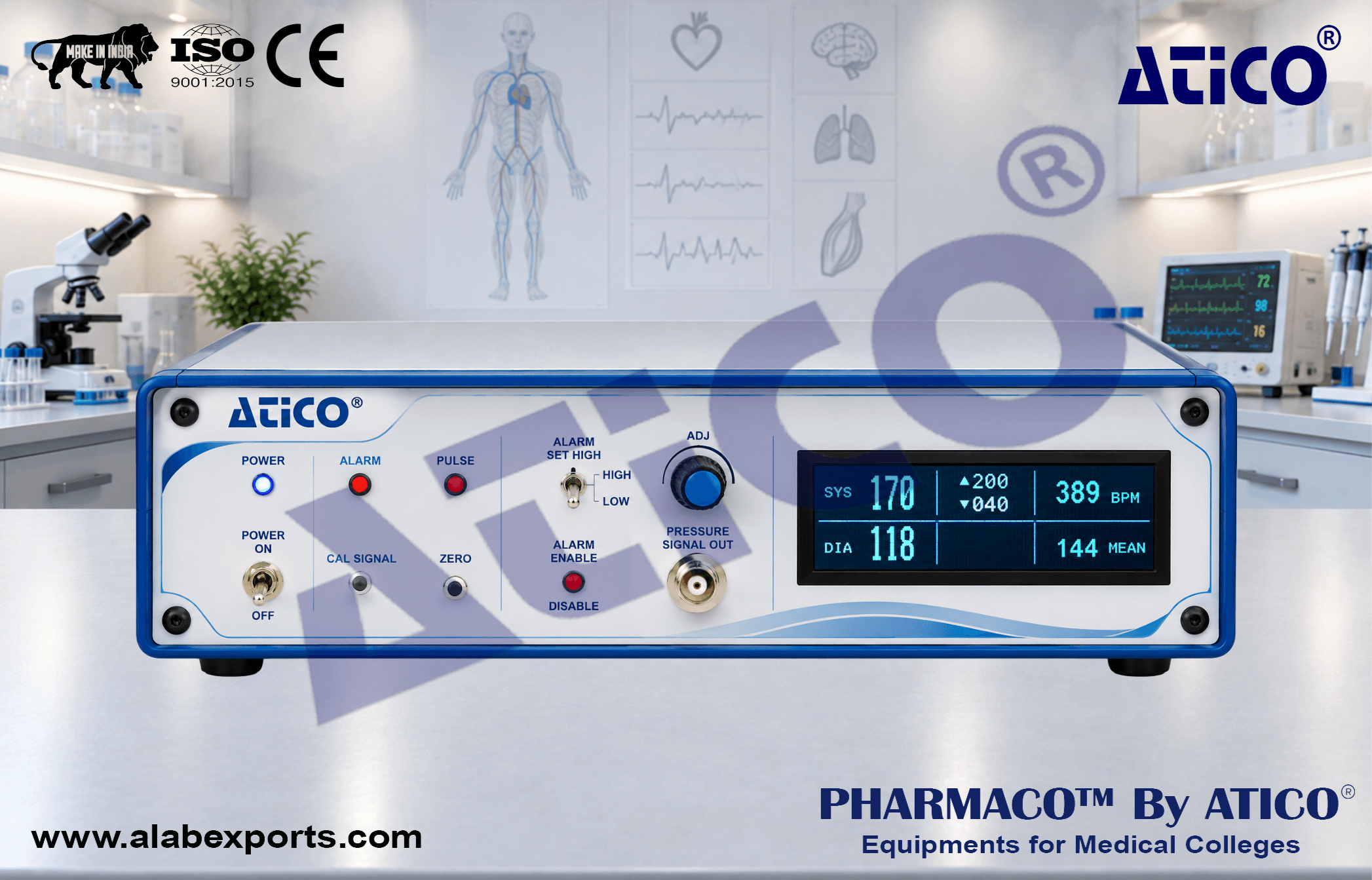 Automated Direct Blood Pressure Monitor For Bioscience Research Lab Equipment