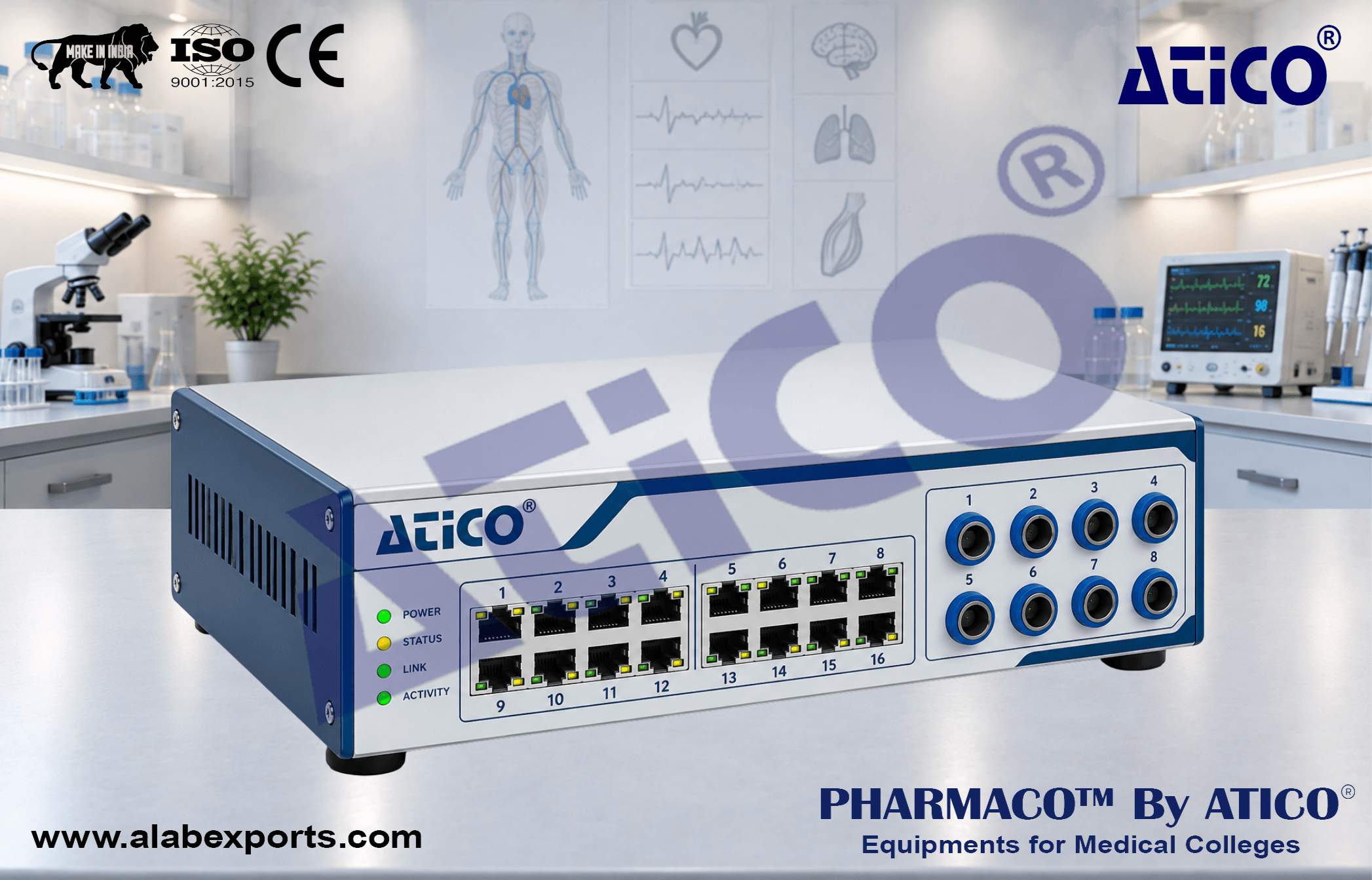 Analog Telemetry and widerange acquisition For Bioscience Research Lab Equipment