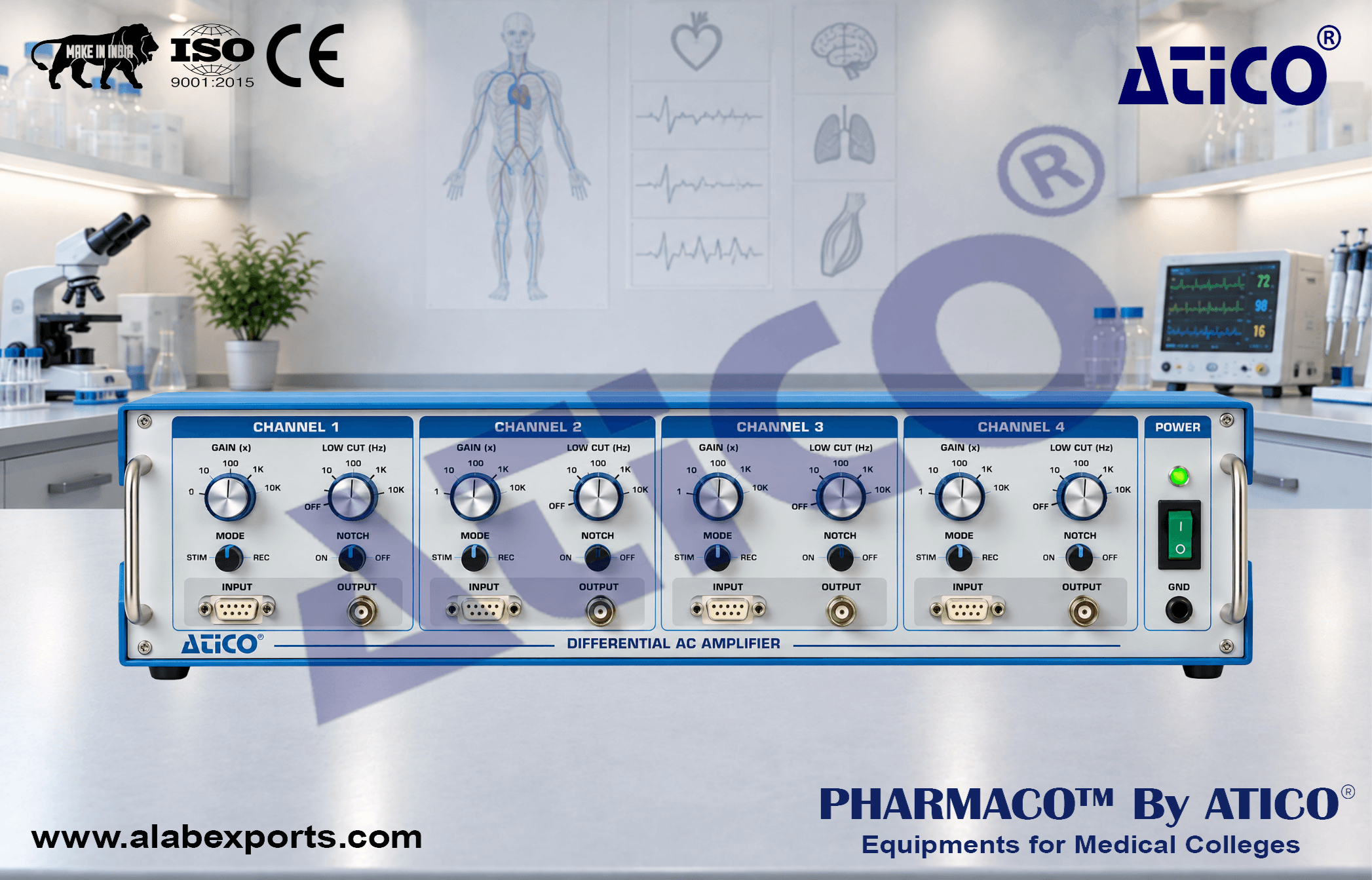 Differential AC Amplifier For Preclinical Research Instruments