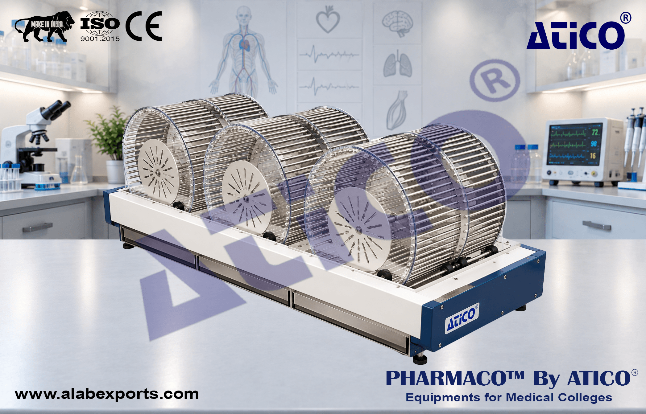 Forced Exercise Walking Wheel Bed For Animal Research Lab Equipment