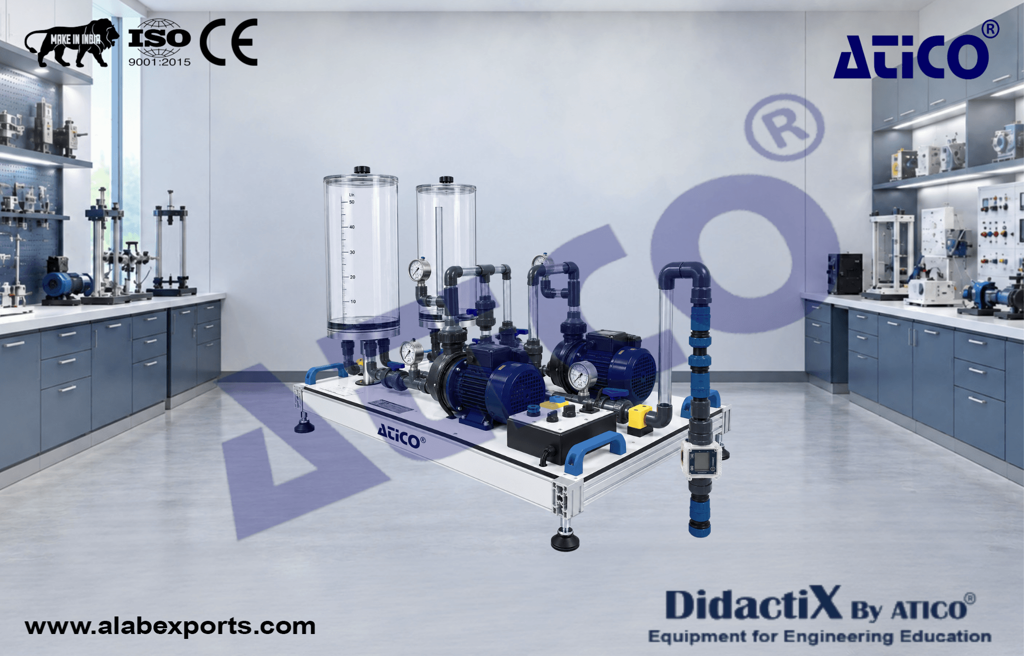 Series and Parallel Configuration of Pumps Teaching Equipment