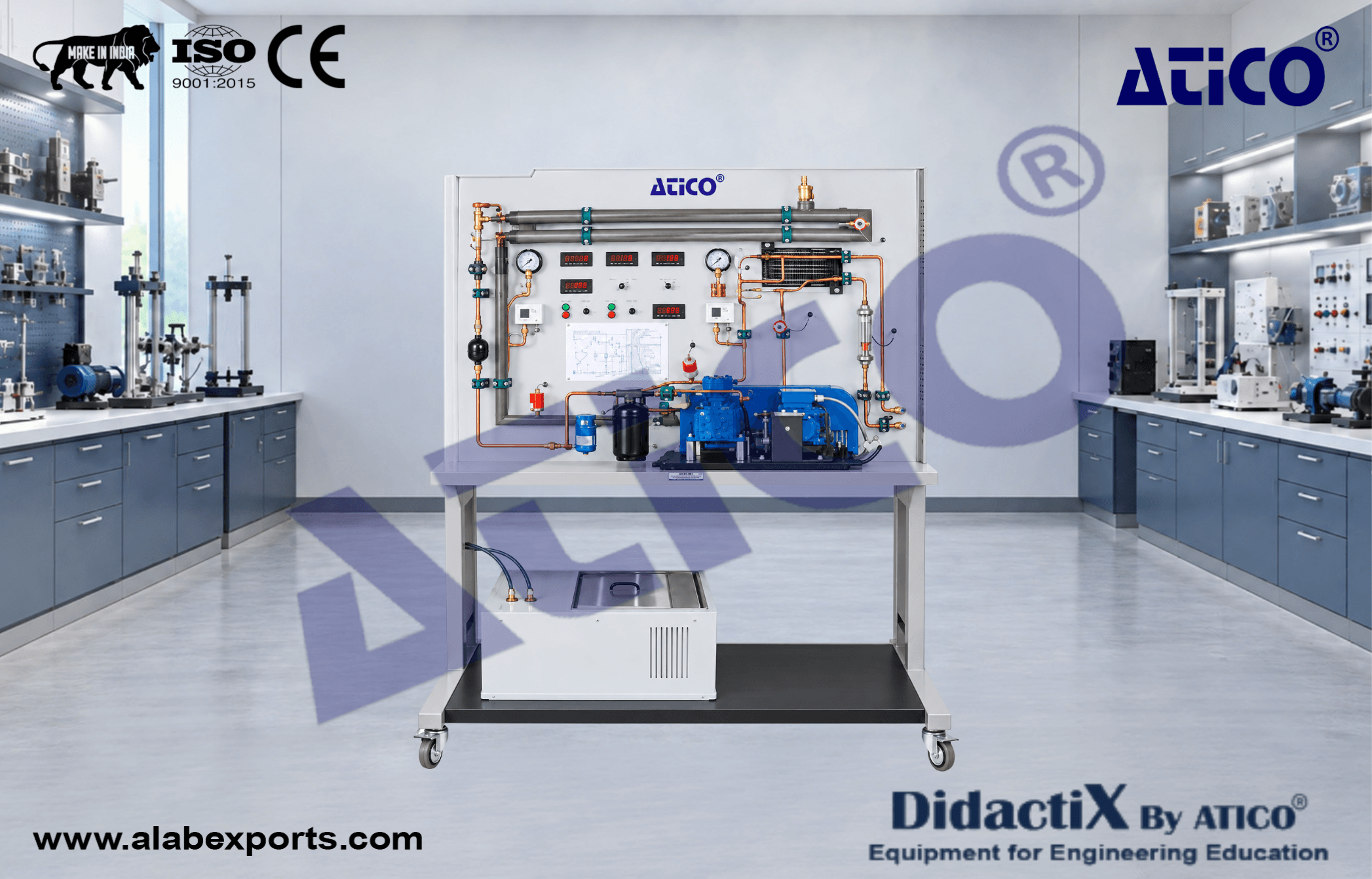 Behavior of a Piston Compressor Teaching Equipment