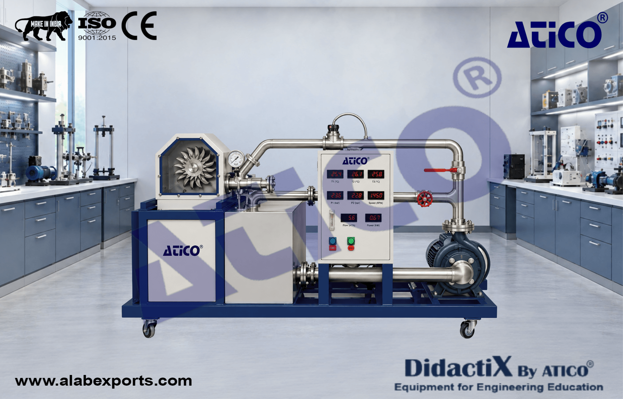 Operating Principle of a Pelton Turbine Teaching Equipment
