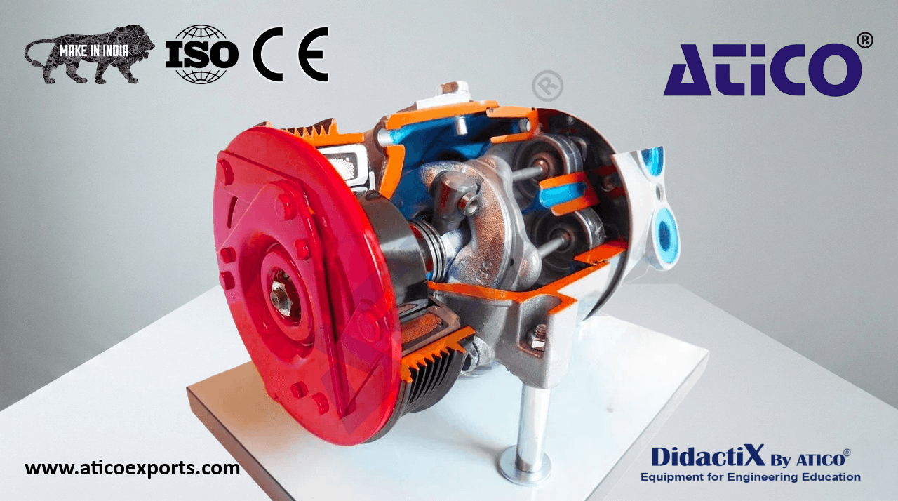 Axial Alternative Compressor Cut-Away, with Variable Displacement