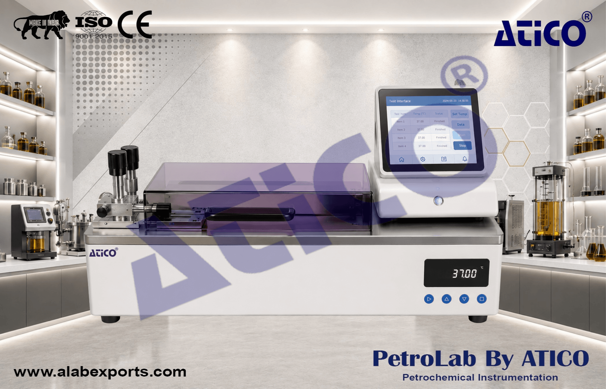 Automatic Petroleum Product Vapor Pressure Testing Equipment Reid Method by ATICO EXPORT