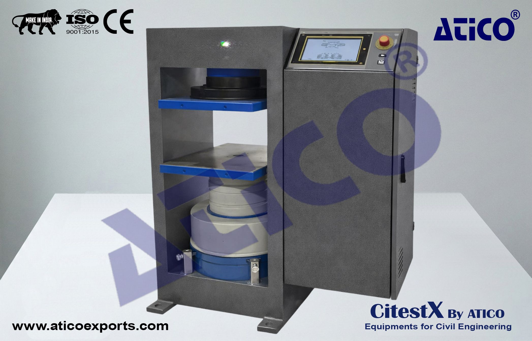 Automatic Pumice Concrete-Brick-Concrete Block Compression Testing Machine, Touch Screen