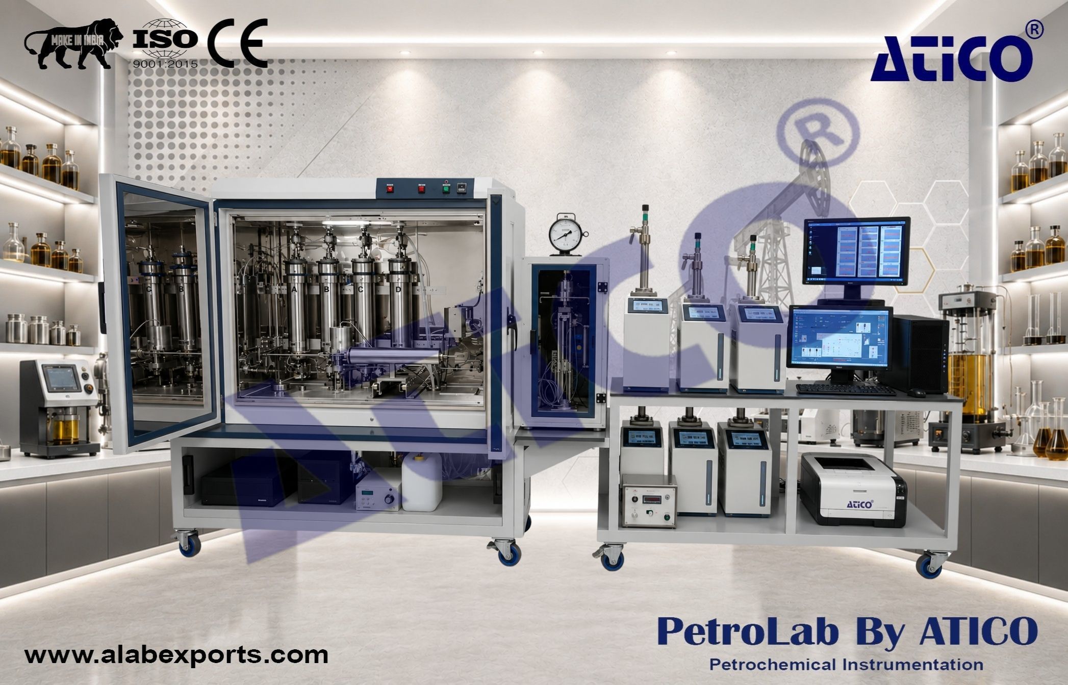 Core flood system for EOR by gas injection system and trainers