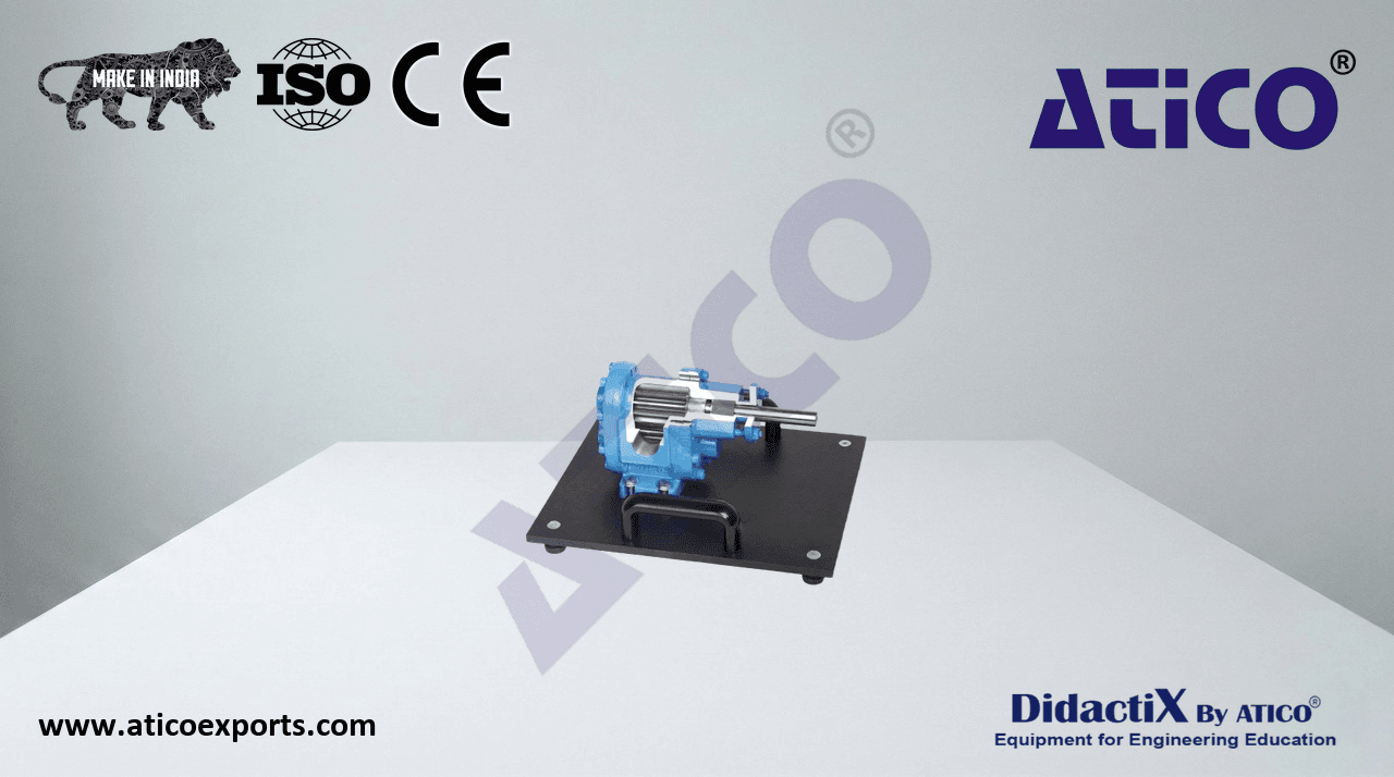 Cutaway model: gear pump