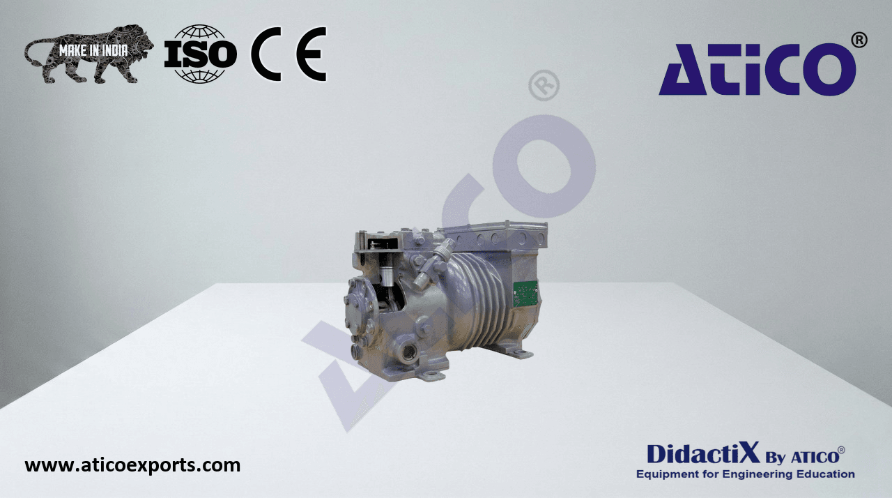 Cutaway model: semi-hermetic refrigerant compressor