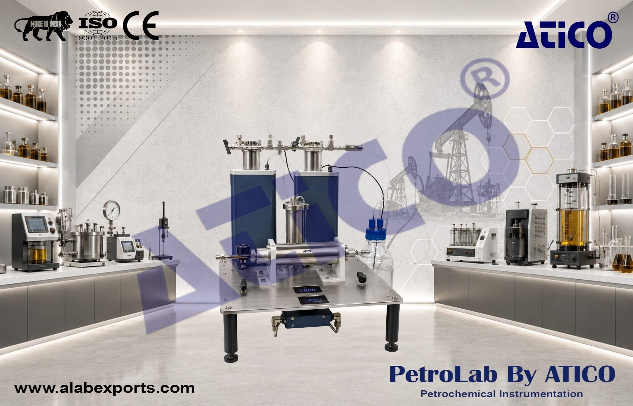 Educational relative permeameter Routine core analysis Instruments
