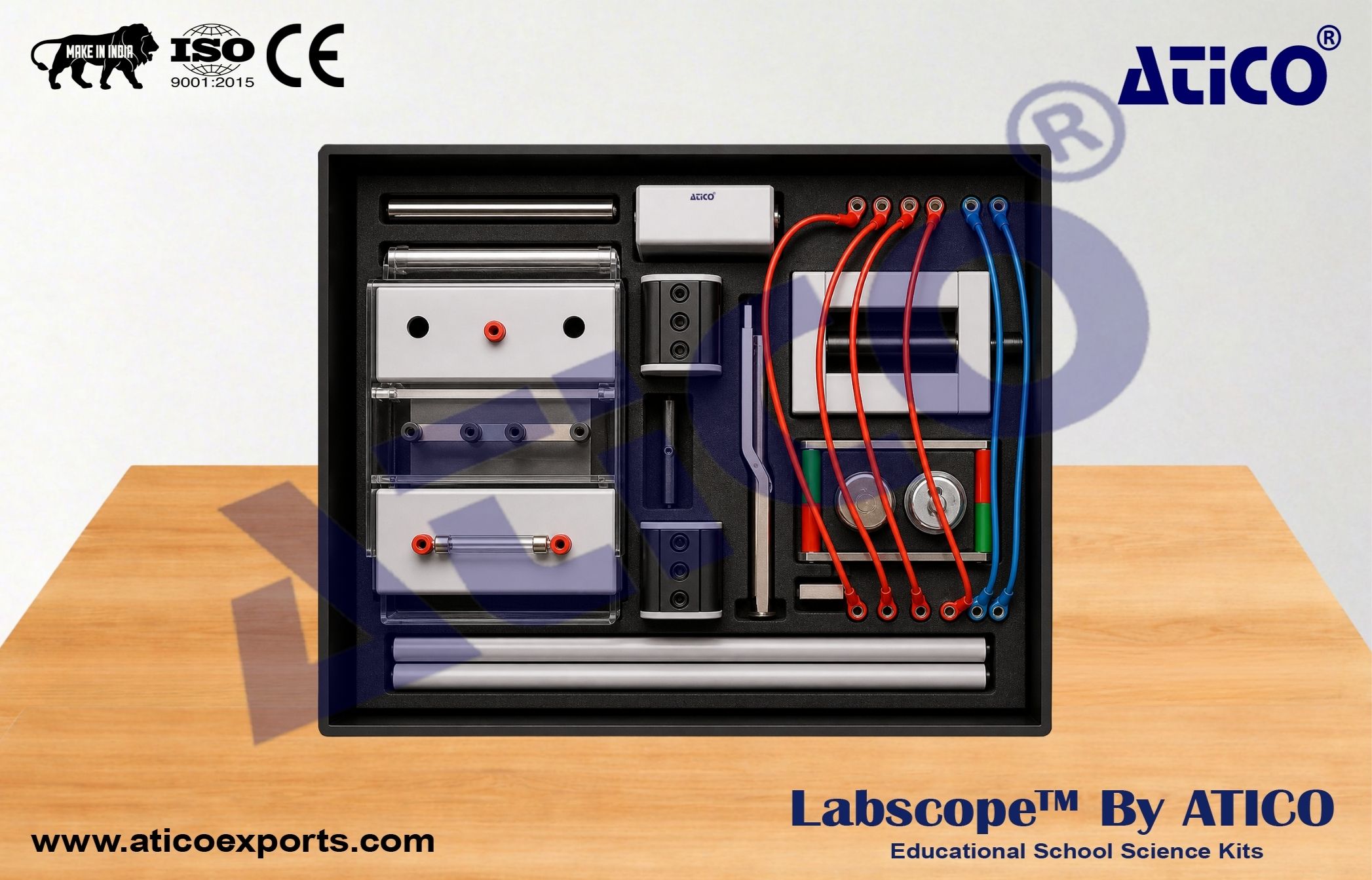 Electrics 2 Electrostatics / Magnetostatics / Induction Physics Mechanics Science Kits for Lab Use in Schools & Colleges ATICO Export