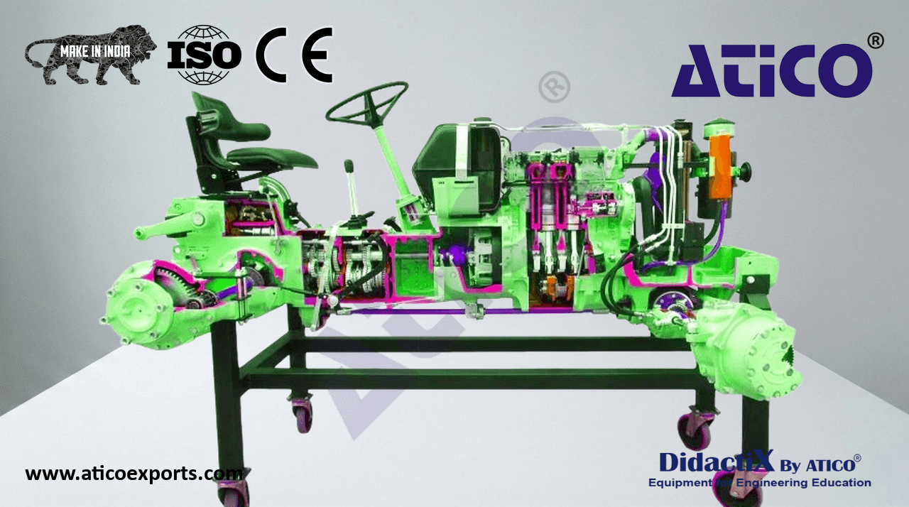 Farm Tractor Cut-Away, 4-Cylinder Diesel Engine