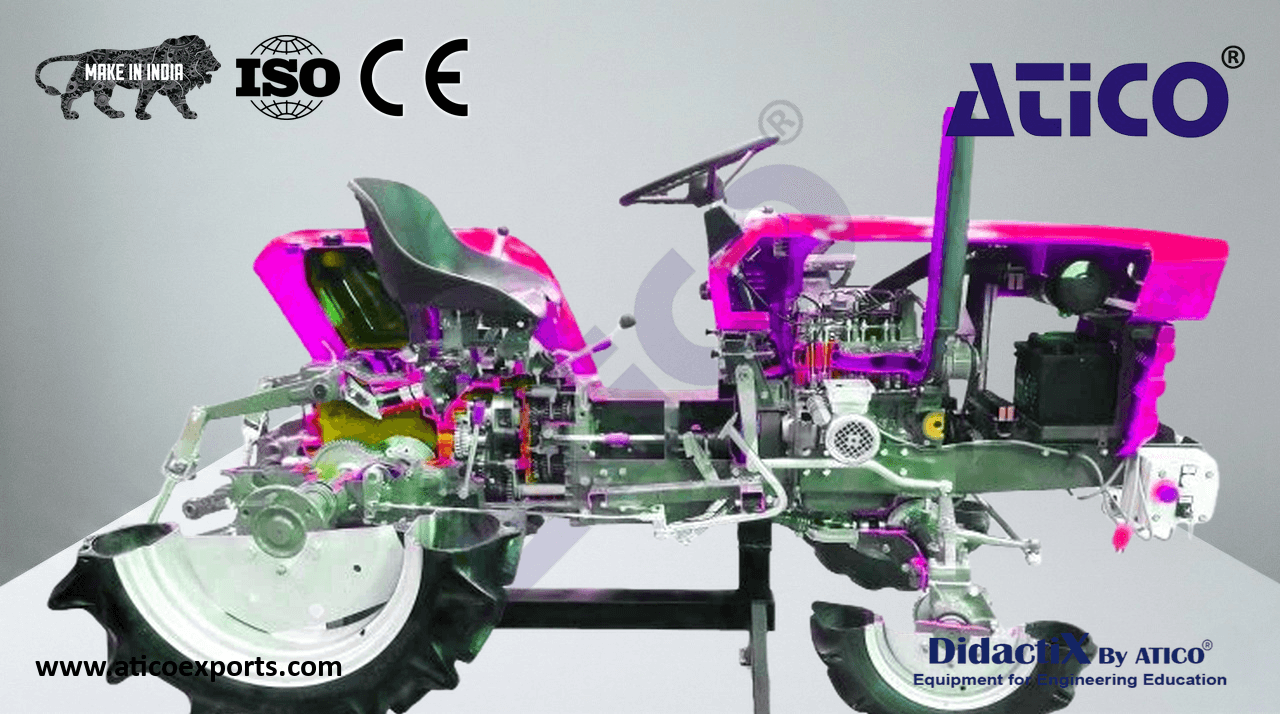 Farm Tractor Cut-Away, 4-Stroke Diesel Engine