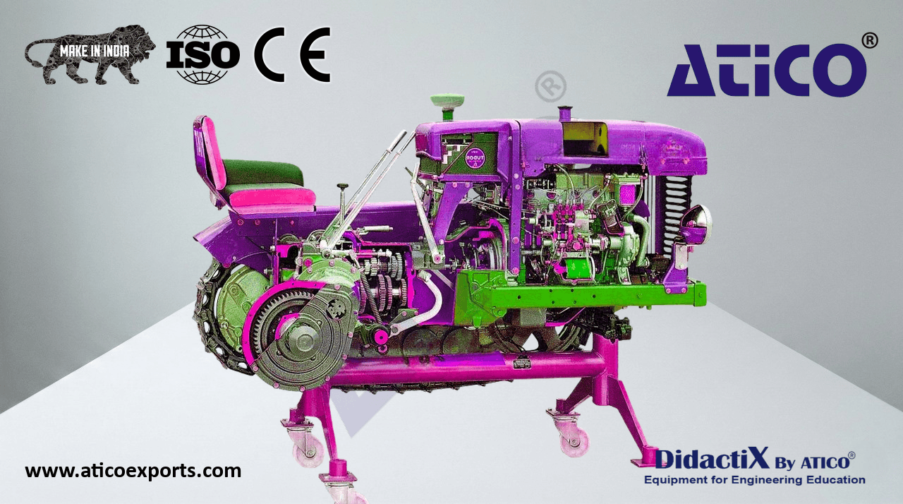 Farm Tractor Cut-Away, Track-Type, 4-Stroke Diesel Engine, 25C