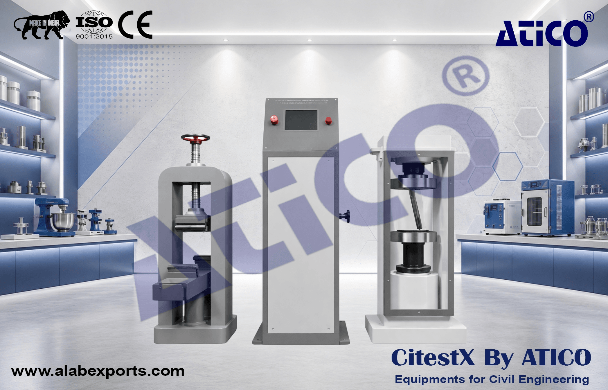 Compression Testing Machine - Fully Automatic with Servo Control (Screen Touch Digital Indicator) with Flexure Attachment