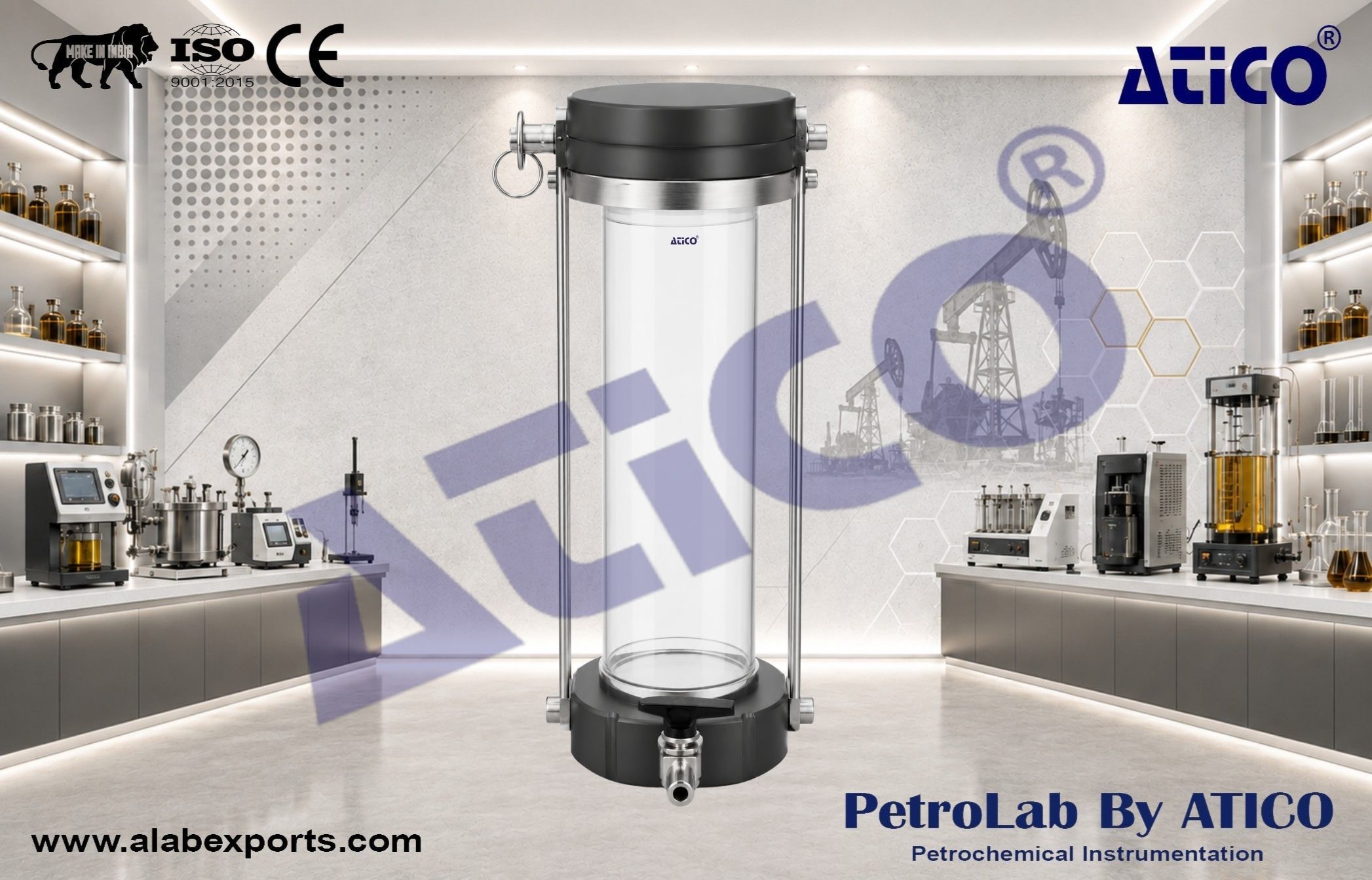 Glass fluid transfer vessel Special core analysis Instruments